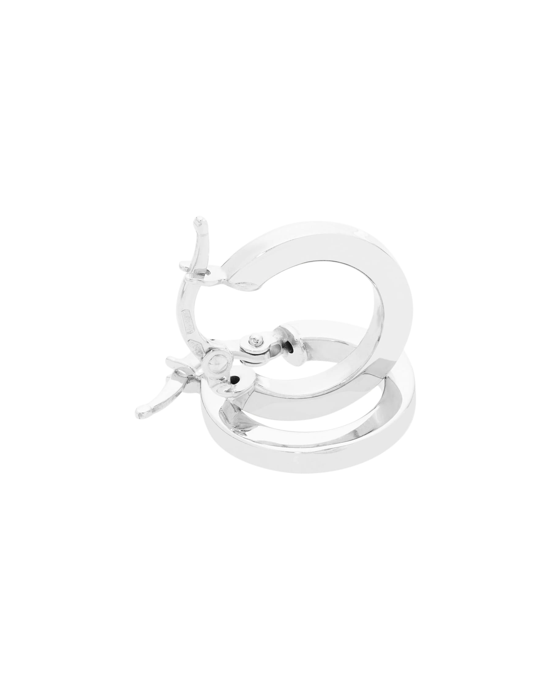 Orecchini cerchietto squadrati in oro bianco-2