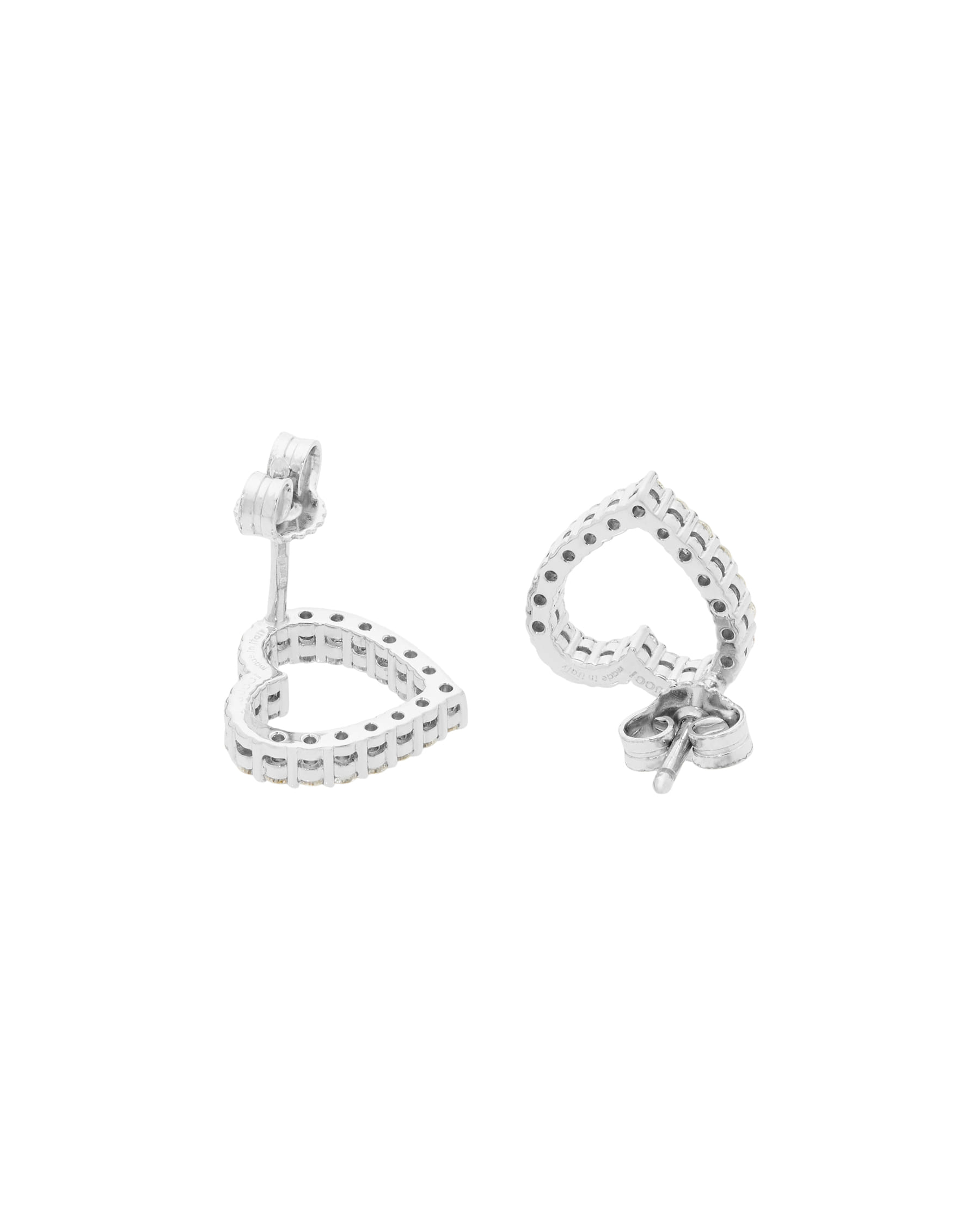 Orecchini gucci cuore in oro bianco e diamanti-1
