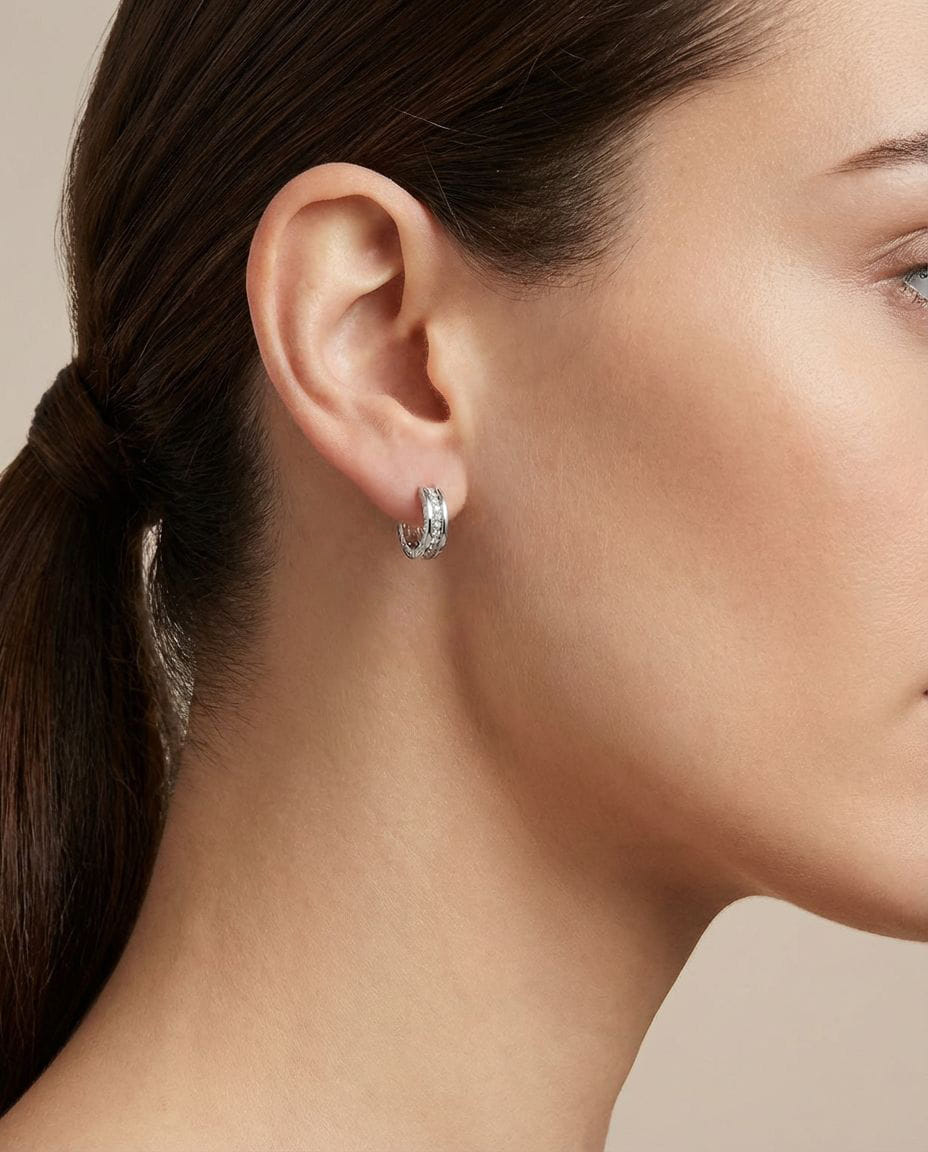 Orecchini bulgari b.zero1 in oro bianco e diamanti-3