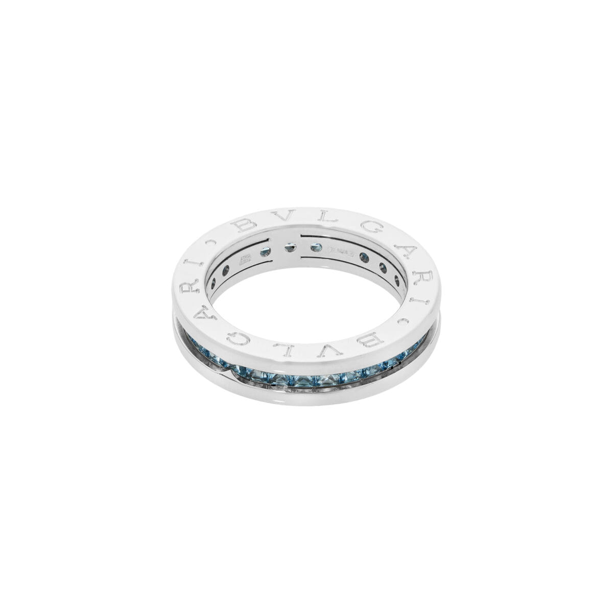 Anello bulgari b.zero1 1 fascia in oro bianco con topazi-1