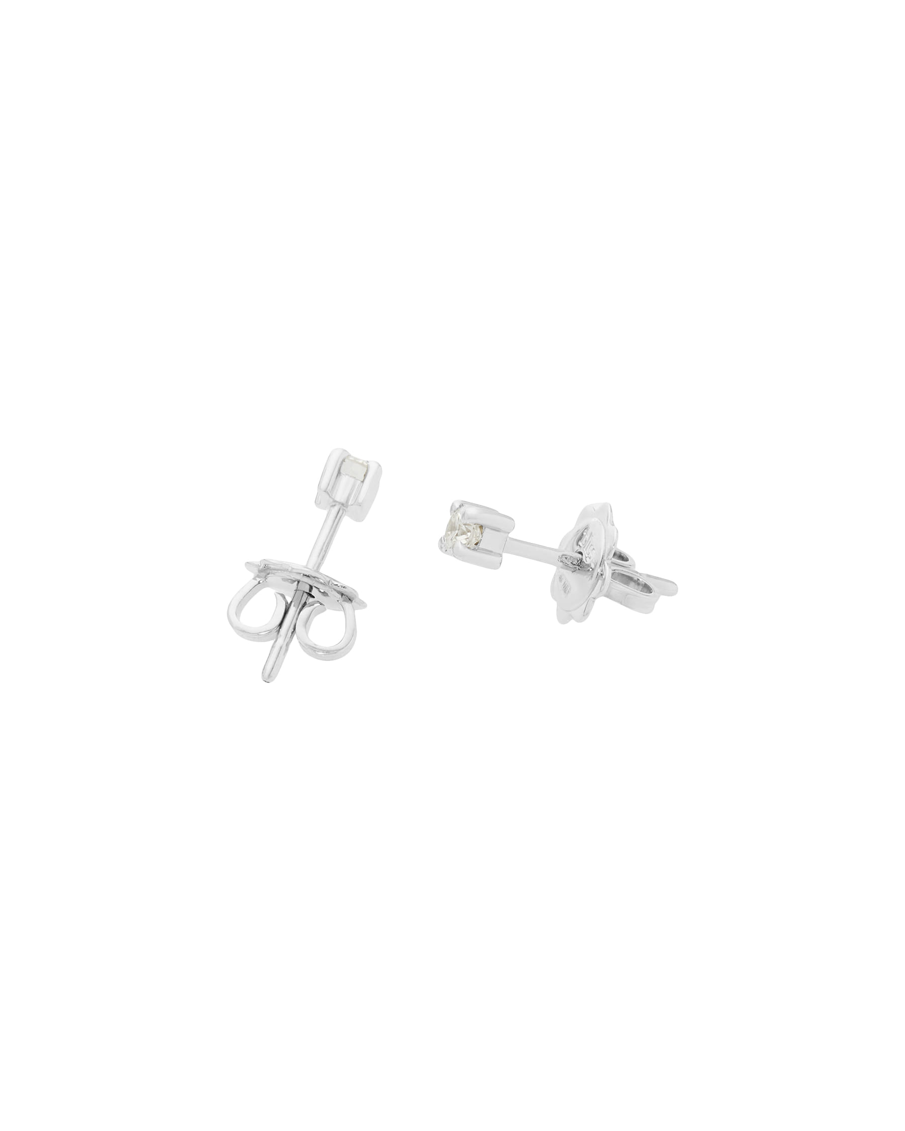 Orecchini punto luce in oro bianco con diamanti 0,17 ct-2
