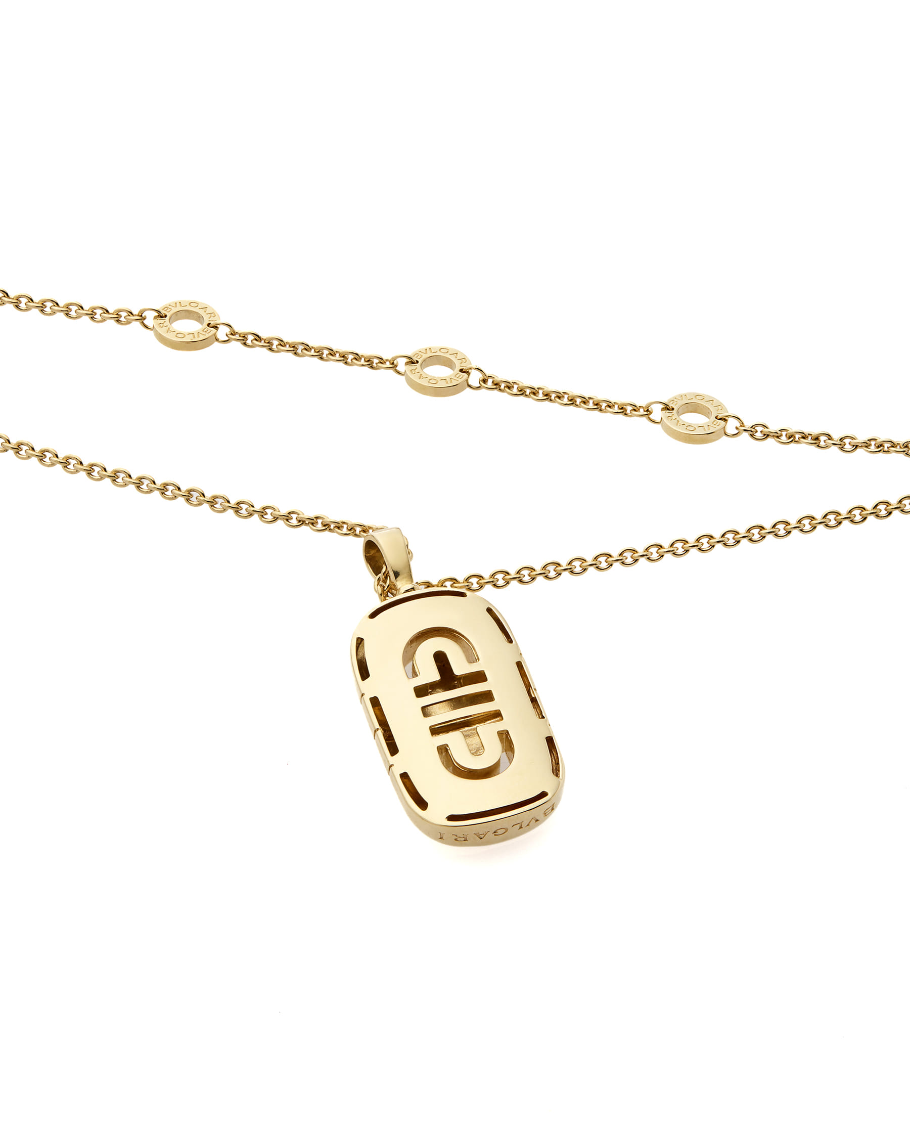 Collana bulgari con ciondolo parentesi in oro giallo-3