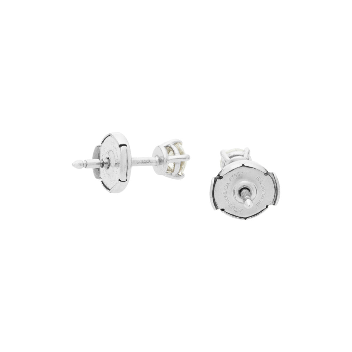 Orecchini punto luce tiffany&co. in platino con diamanti 0,38 ct-1