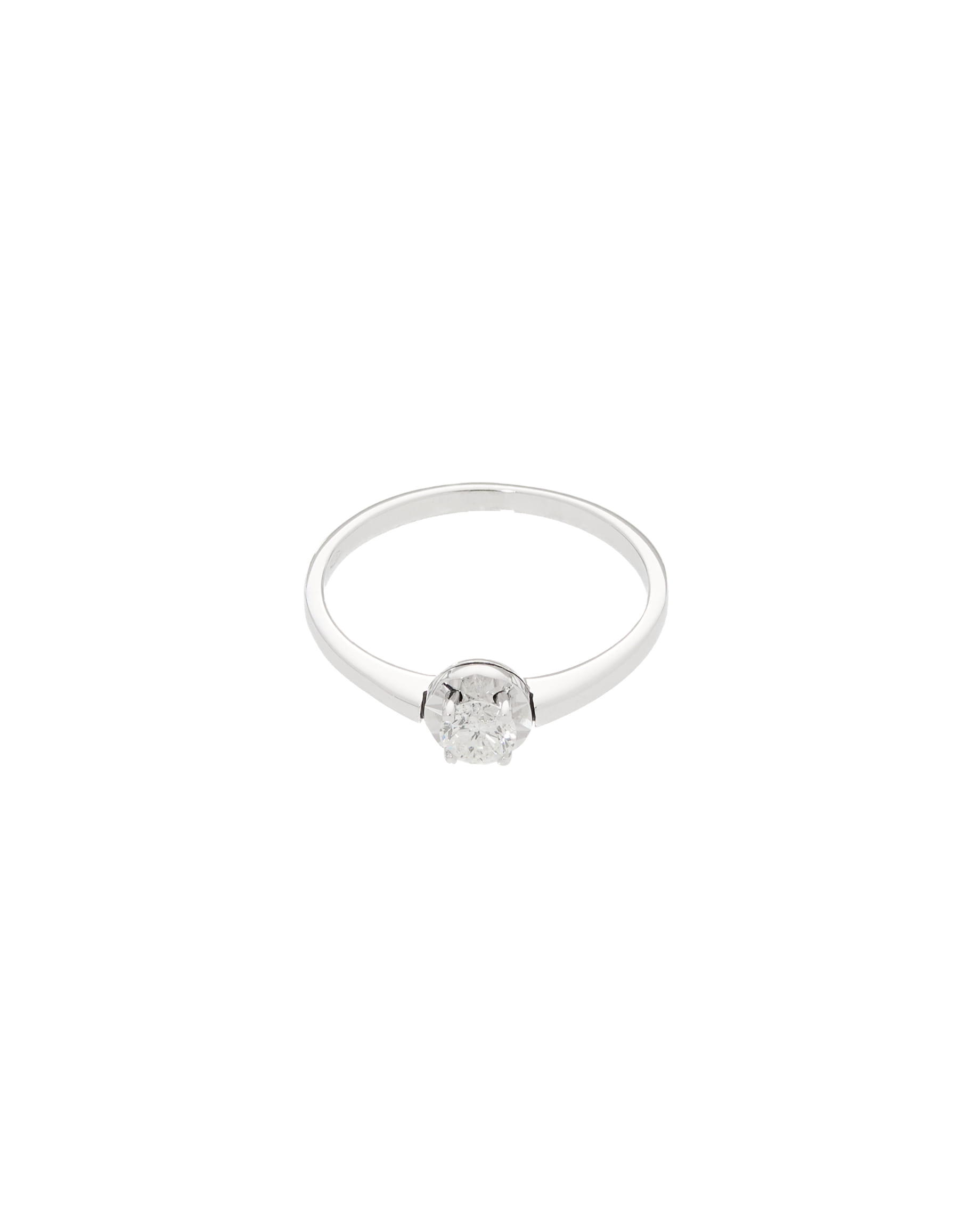 Anello solitario oro bianco con diamante 0,23 ct-1
