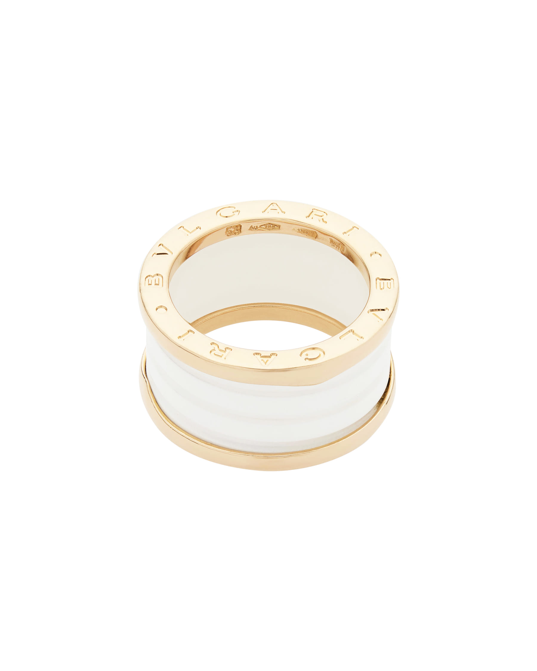 Anello bulgari b.zero1 4 fasce in oro rosa e ceramica bianca-2