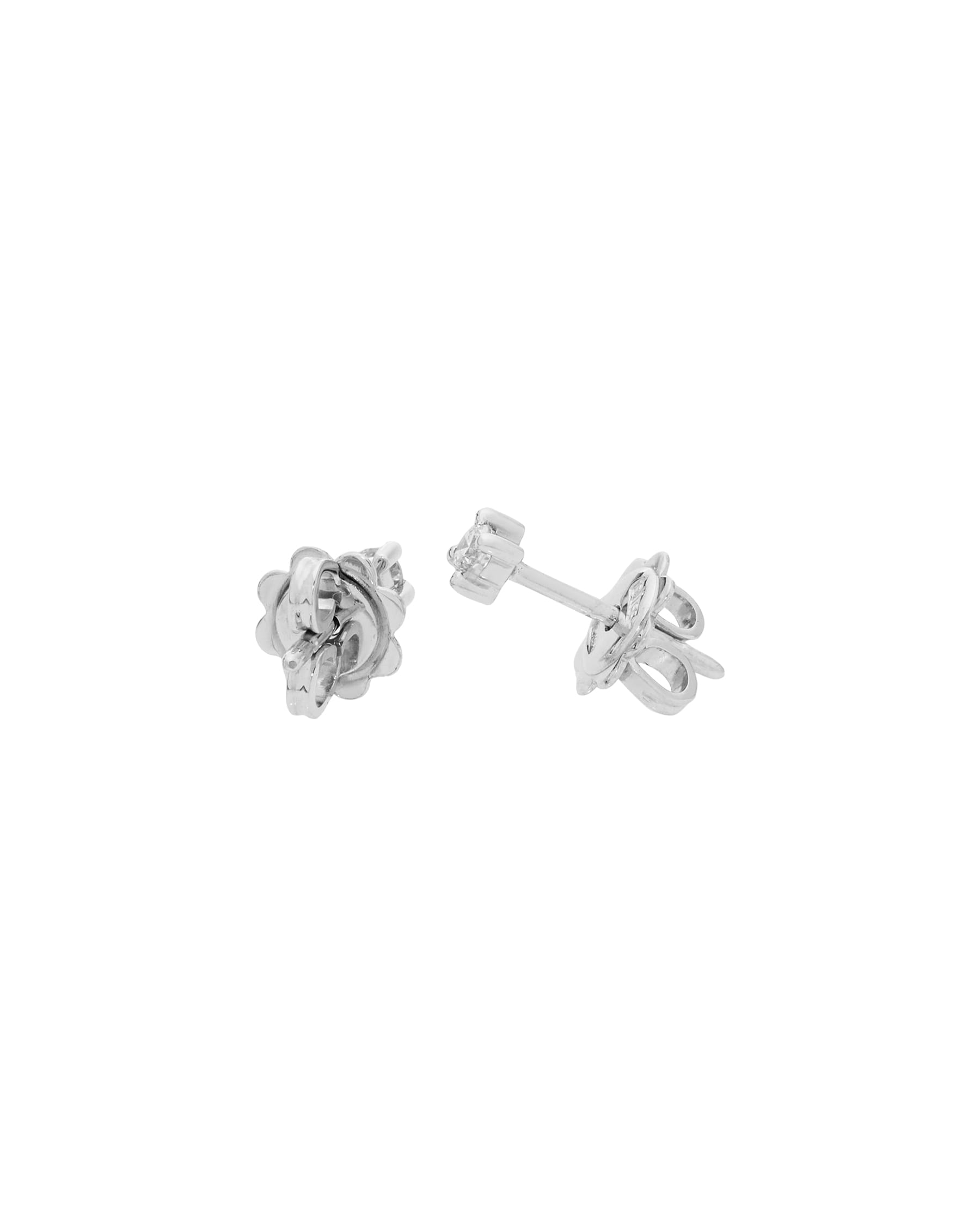 Orecchini punto luce bliss in oro bianco e diamanti 0,12 ct-2