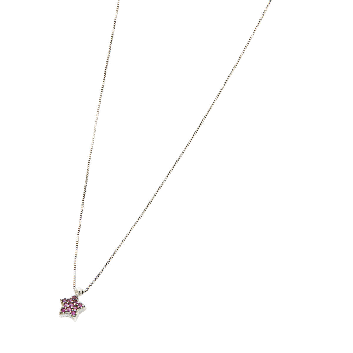 Catenina in oro nero e ciondolo stella con zirconi-1