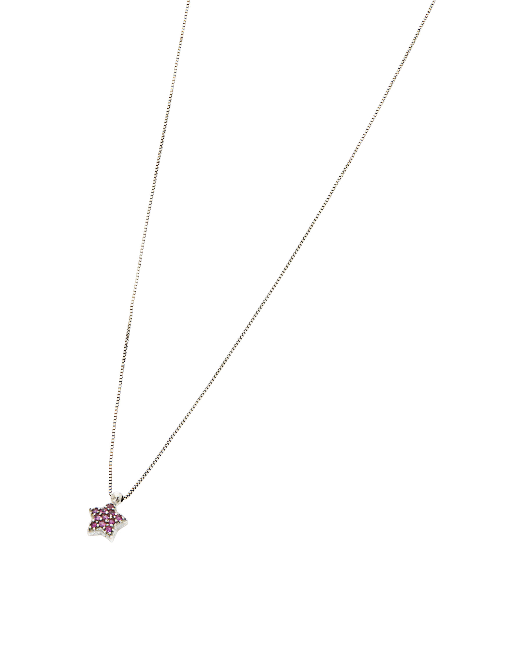 Catenina in oro nero e ciondolo stella con zirconi-1