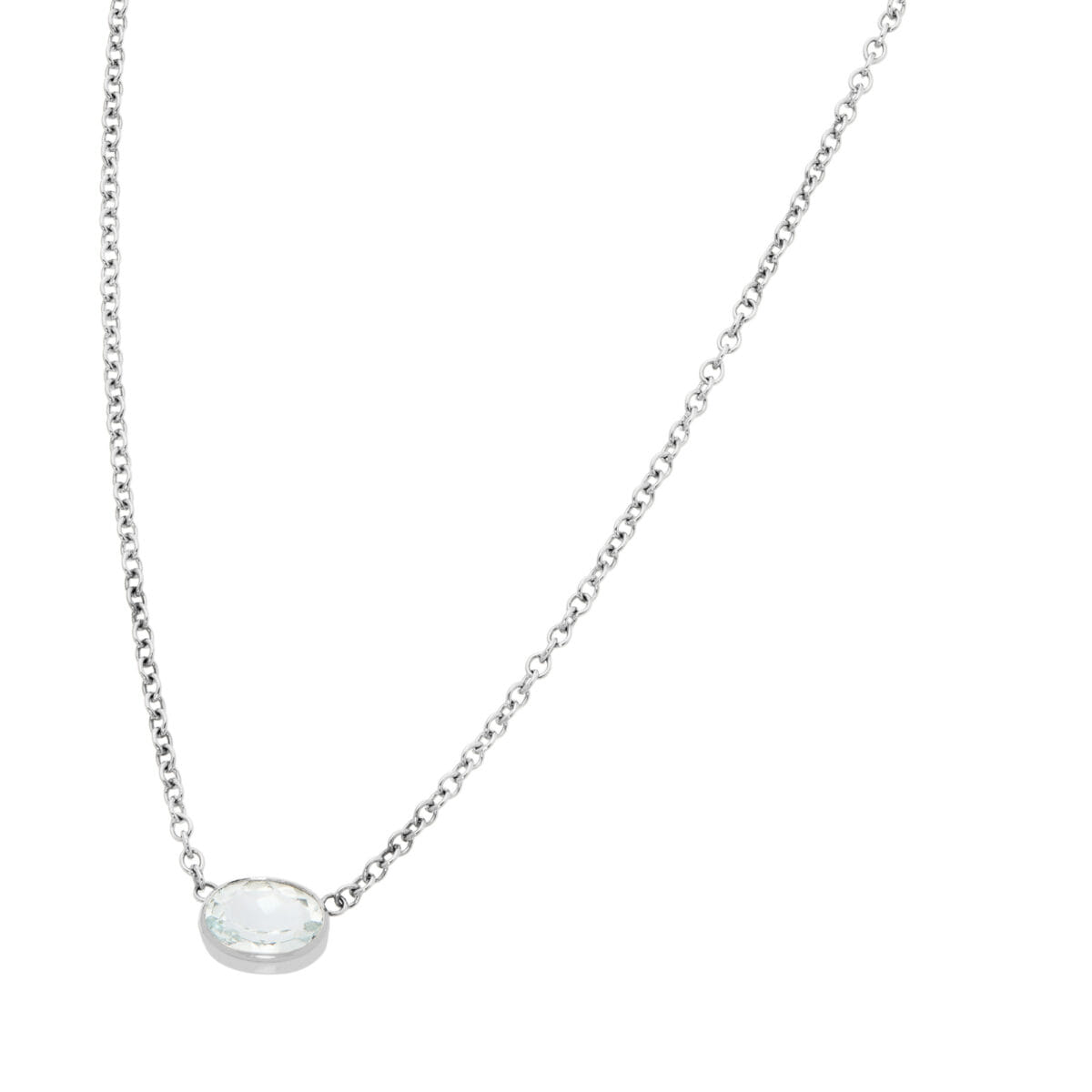 Collana in oro bianco con acquamarina east west-1