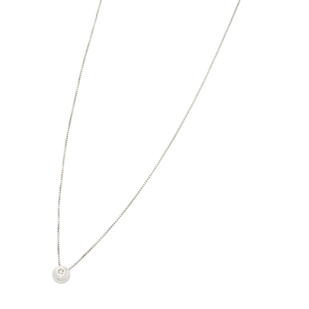 Catenina punto luce cipollino in oro bianco con diamante 0,01 ct-1