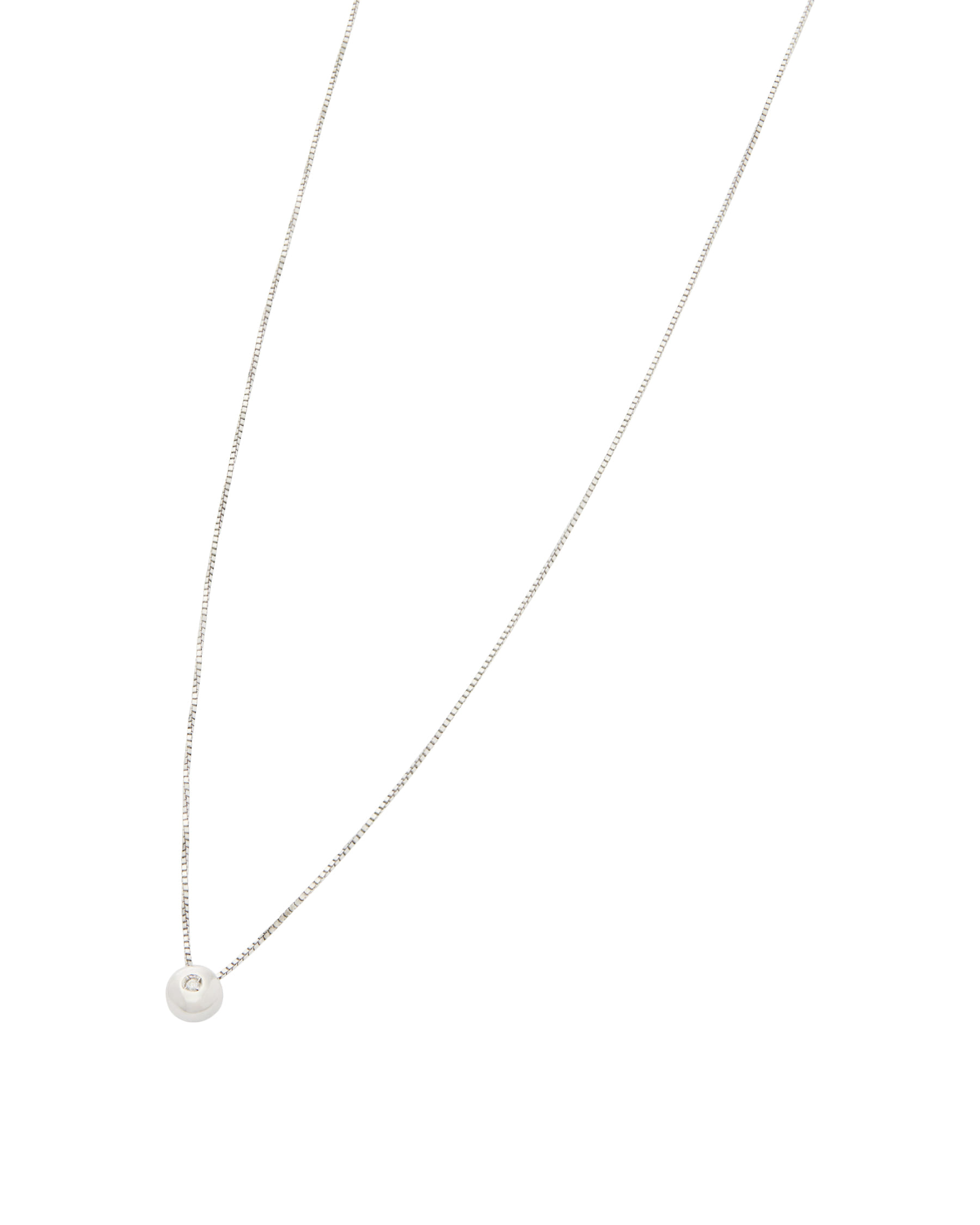 Catenina punto luce cipollino in oro bianco con diamante 0,01 ct-1