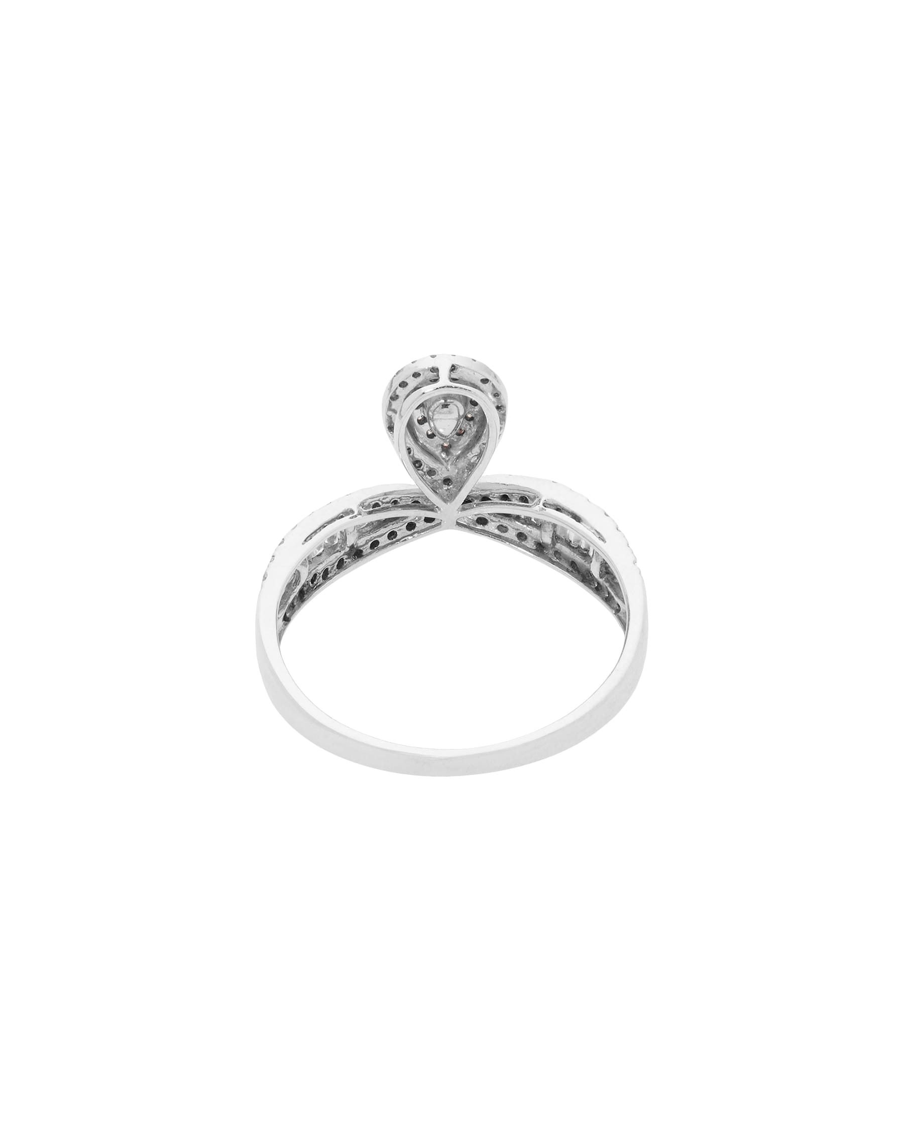 Anello stile joséphine aigrette in oro bianco con diamanti bianchi e rosa-3