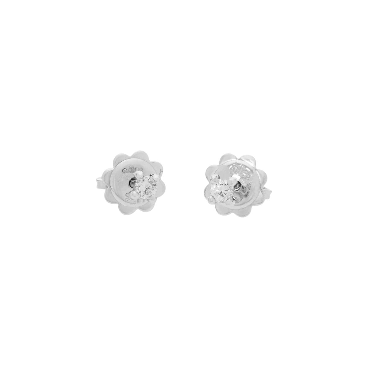 Orecchini punto luce bliss in oro bianco e diamanti 0,12 ct-1