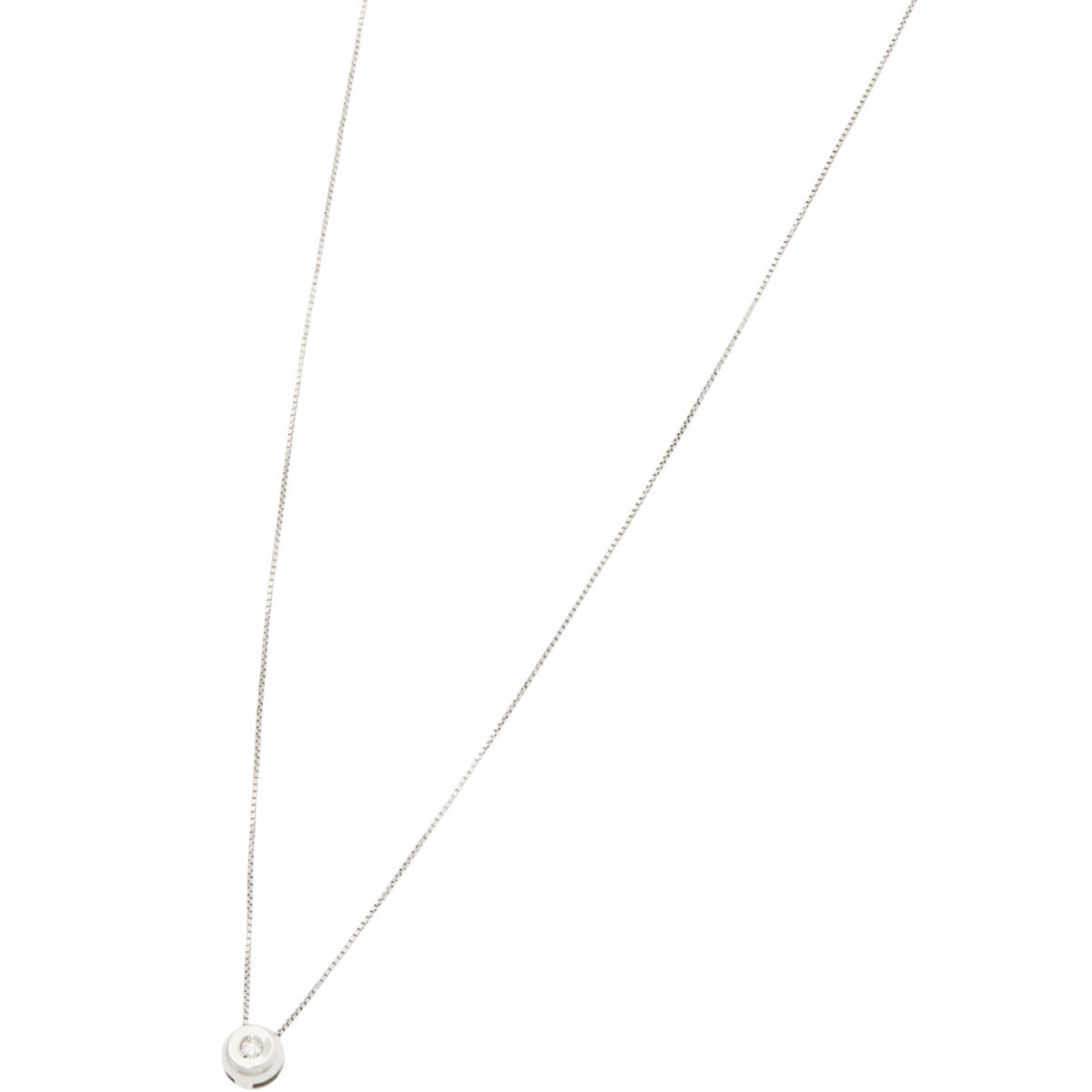 Catenina punto luce cipollino in oro bianco con diamante 0,02 ct-1