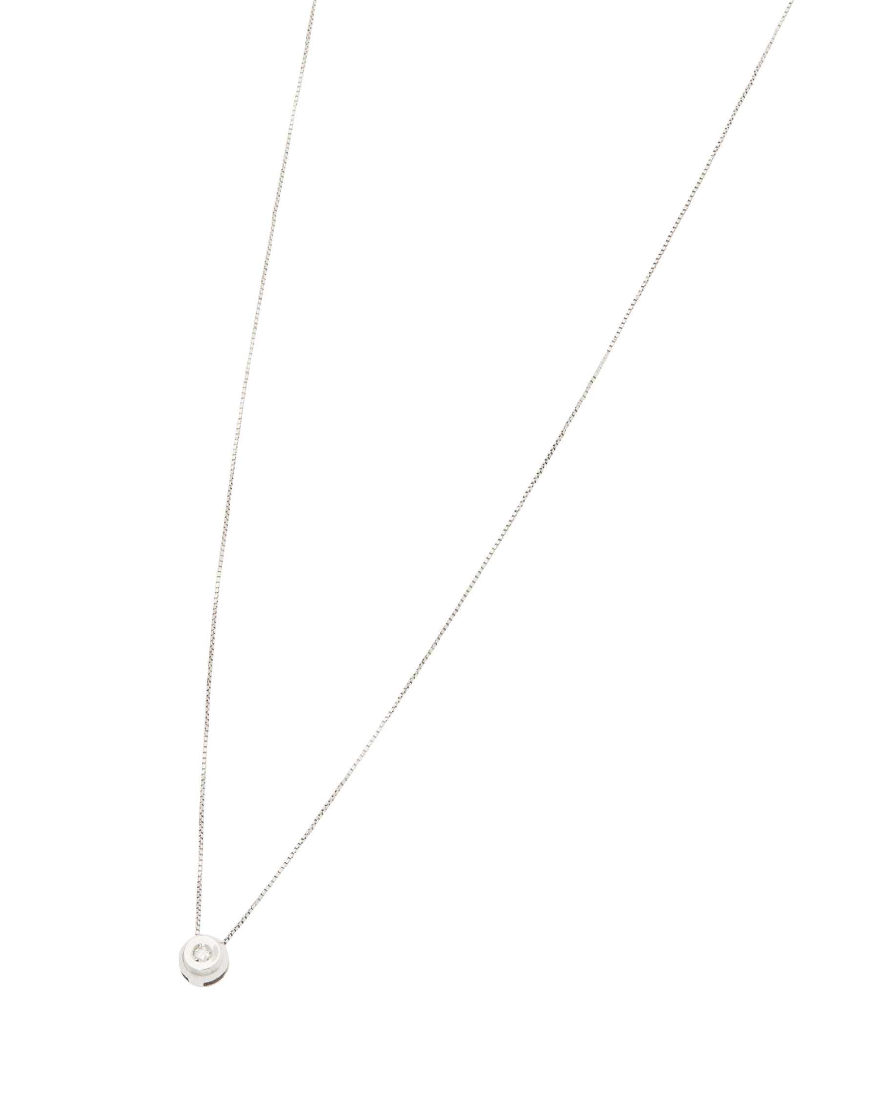 Catenina punto luce cipollino in oro bianco con diamante 0,02 ct-1