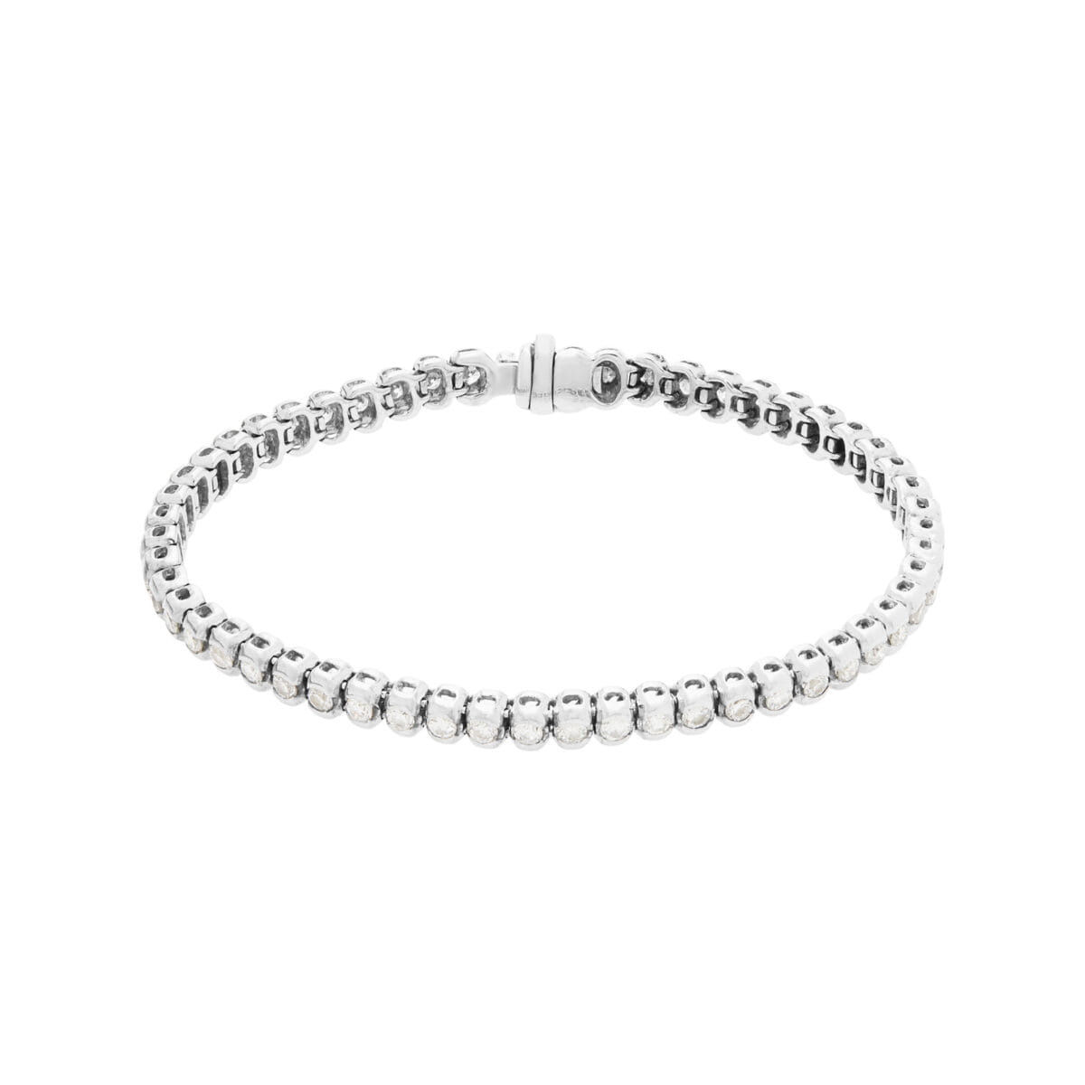 Bracciale tennis cipollino in oro bianco e diamanti 1,62 ct-1