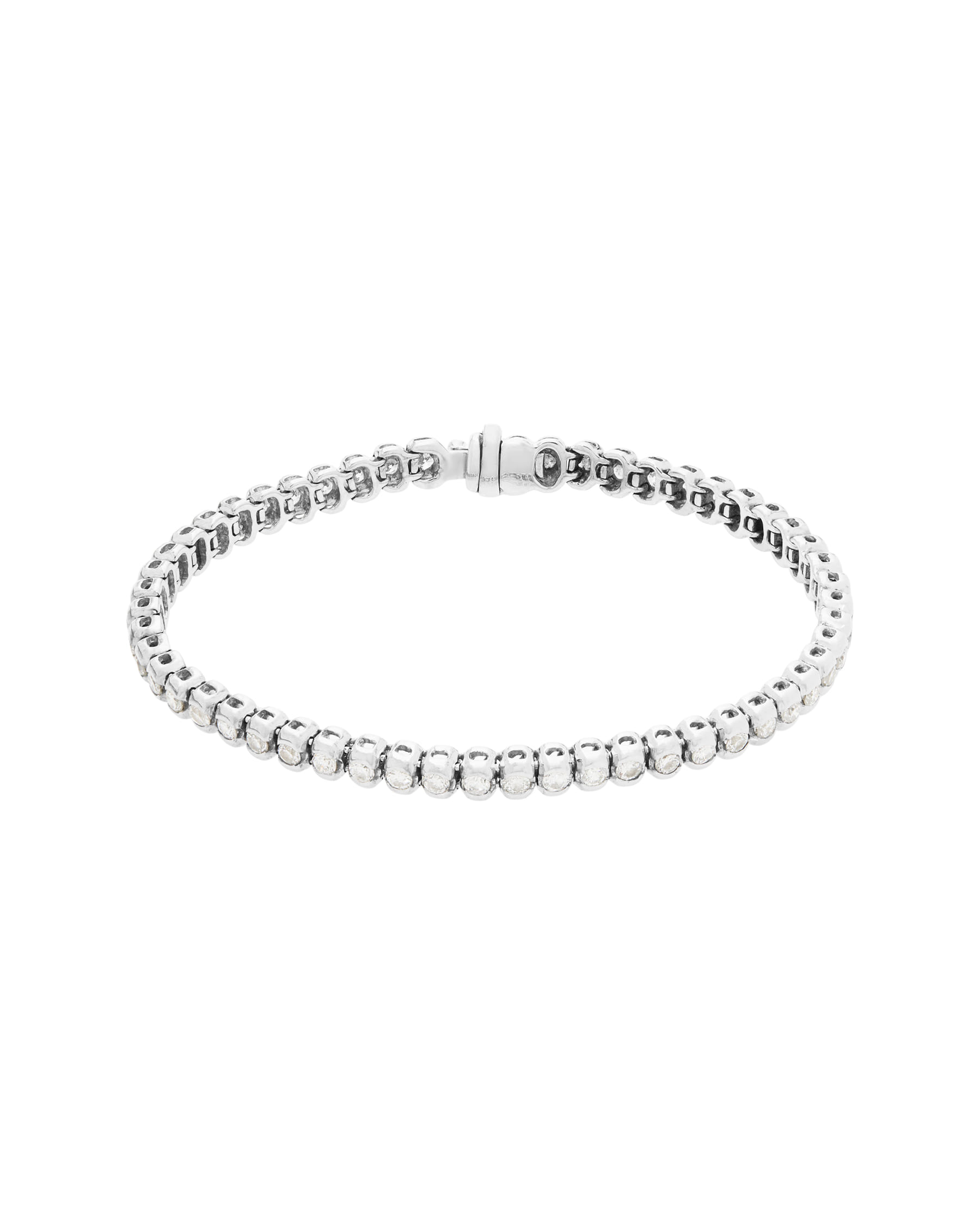 Bracciale tennis cipollino in oro bianco e diamanti 1,62 ct-1