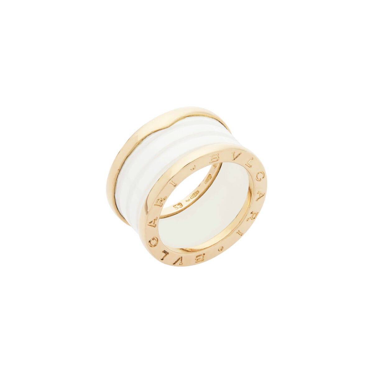 Anello bulgari b.zero1 4 fasce in oro rosa e ceramica bianca-1