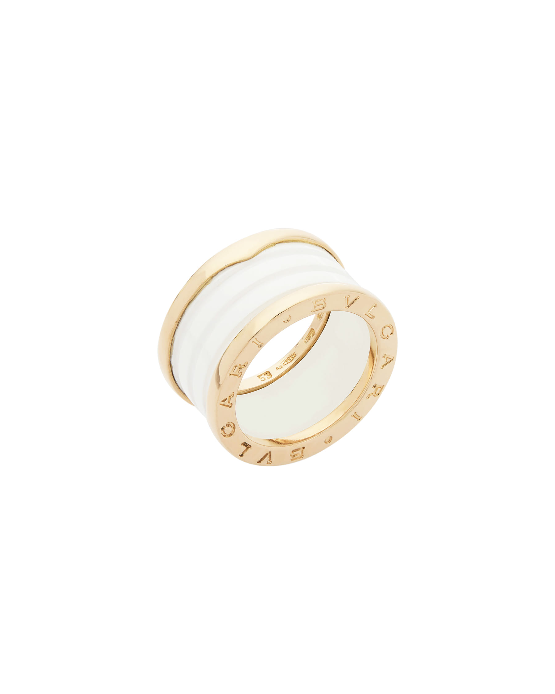 Anello bulgari b.zero1 4 fasce in oro rosa e ceramica bianca-1