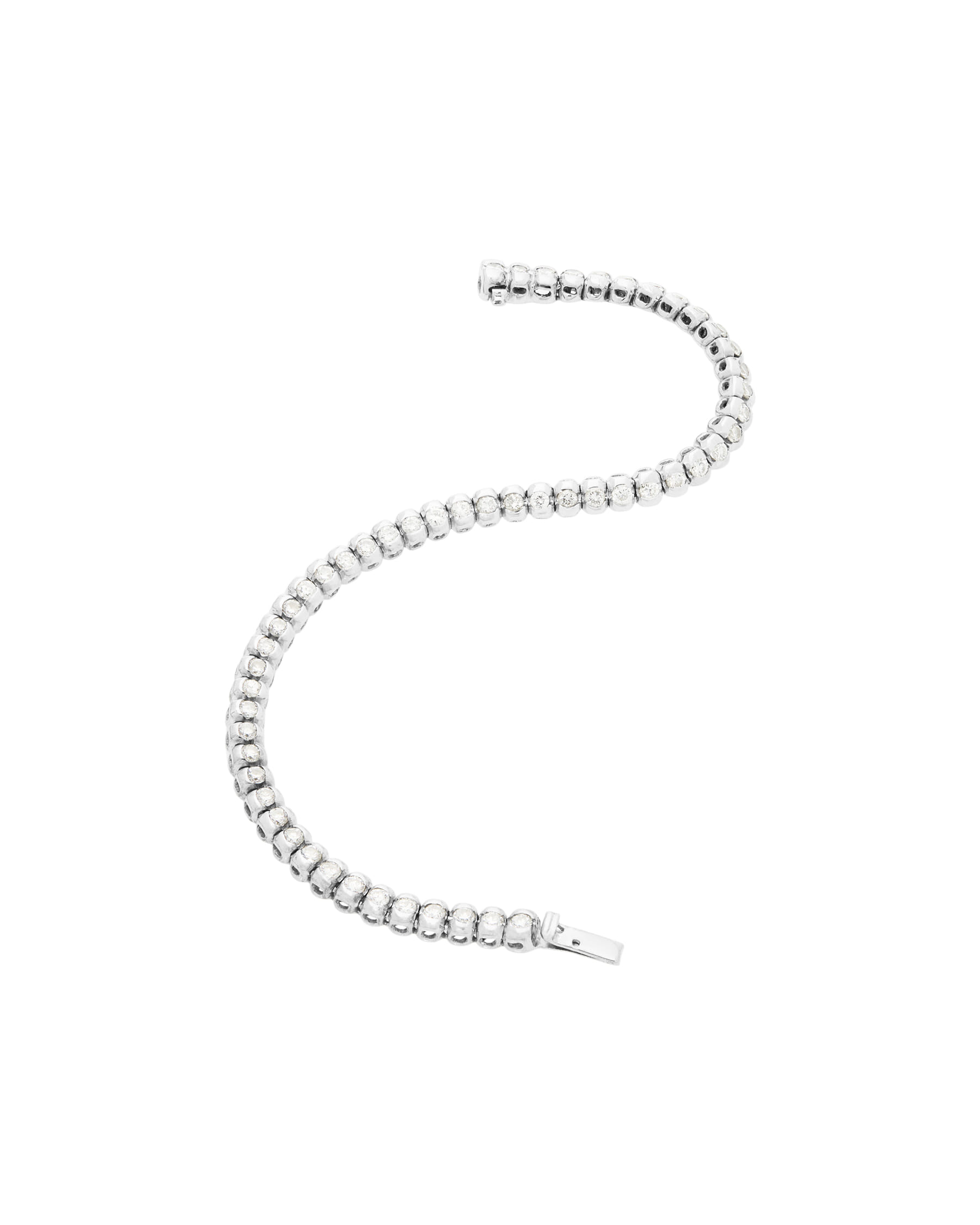 Bracciale tennis cipollino in oro bianco e diamanti 1,62 ct-2