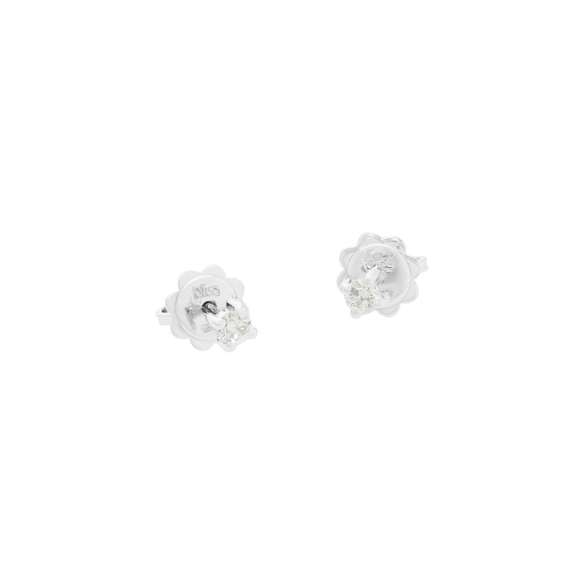 Orecchini punto luce in oro bianco con diamanti 0,17 ct-1
