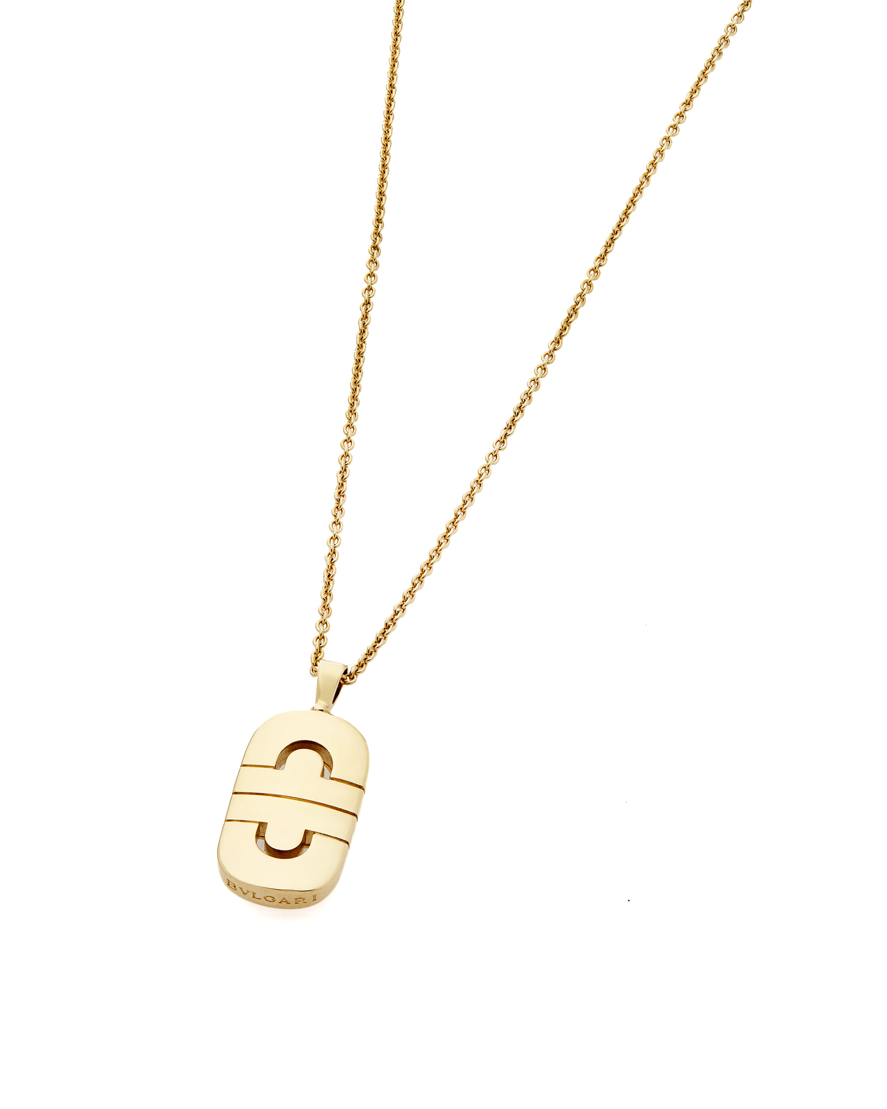 Collana bulgari con ciondolo parentesi in oro giallo-1