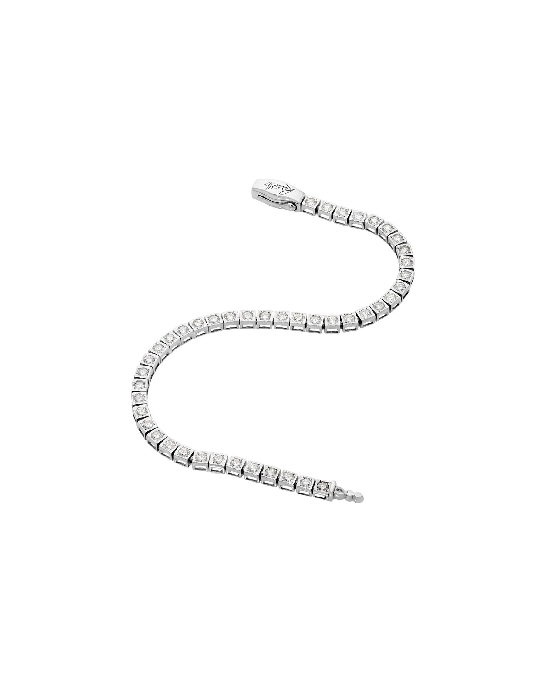 Bracciale tennis recarlo illusion in oro bianco e diamanti-2
