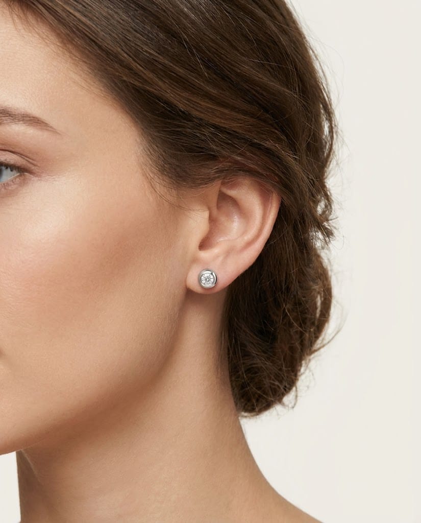 Orecchini punto luce cipollino con diamanti 0,56 ct-3