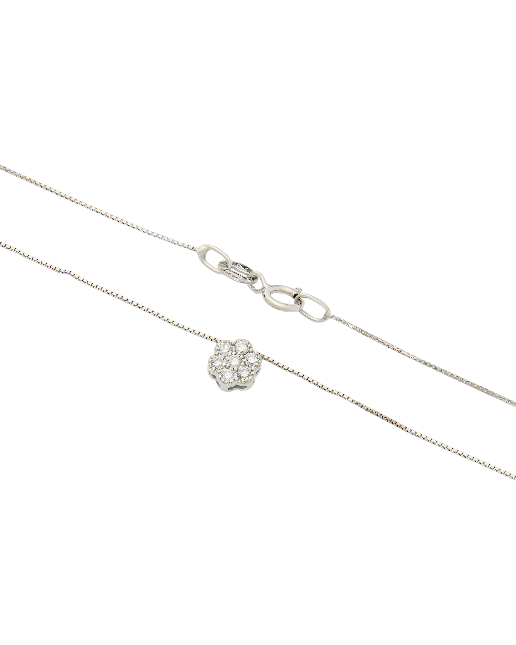 Catenina magic fiore in oro bianco 18kt con diamanti-2