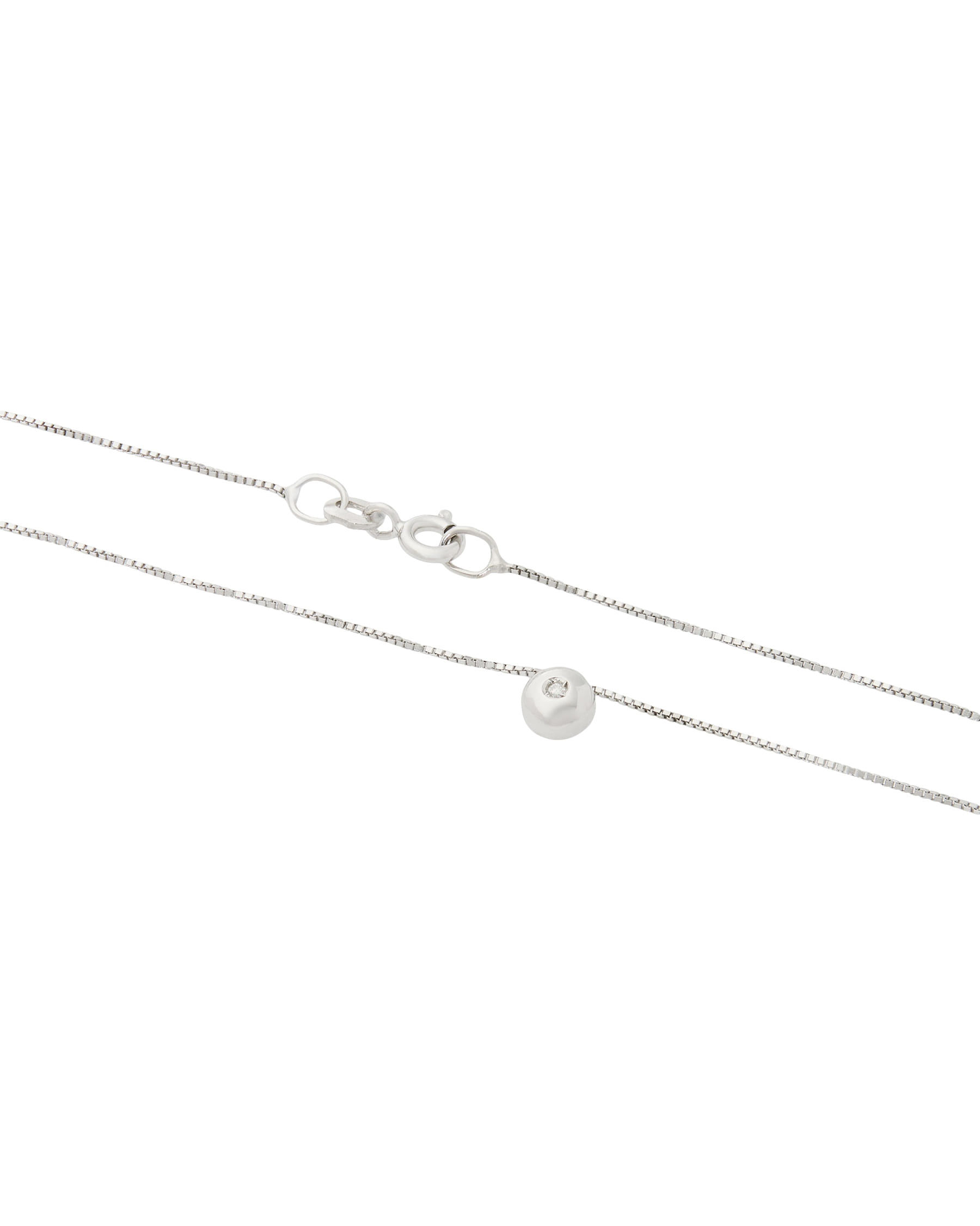 Catenina punto luce cipollino in oro bianco con diamante 0,01 ct-2