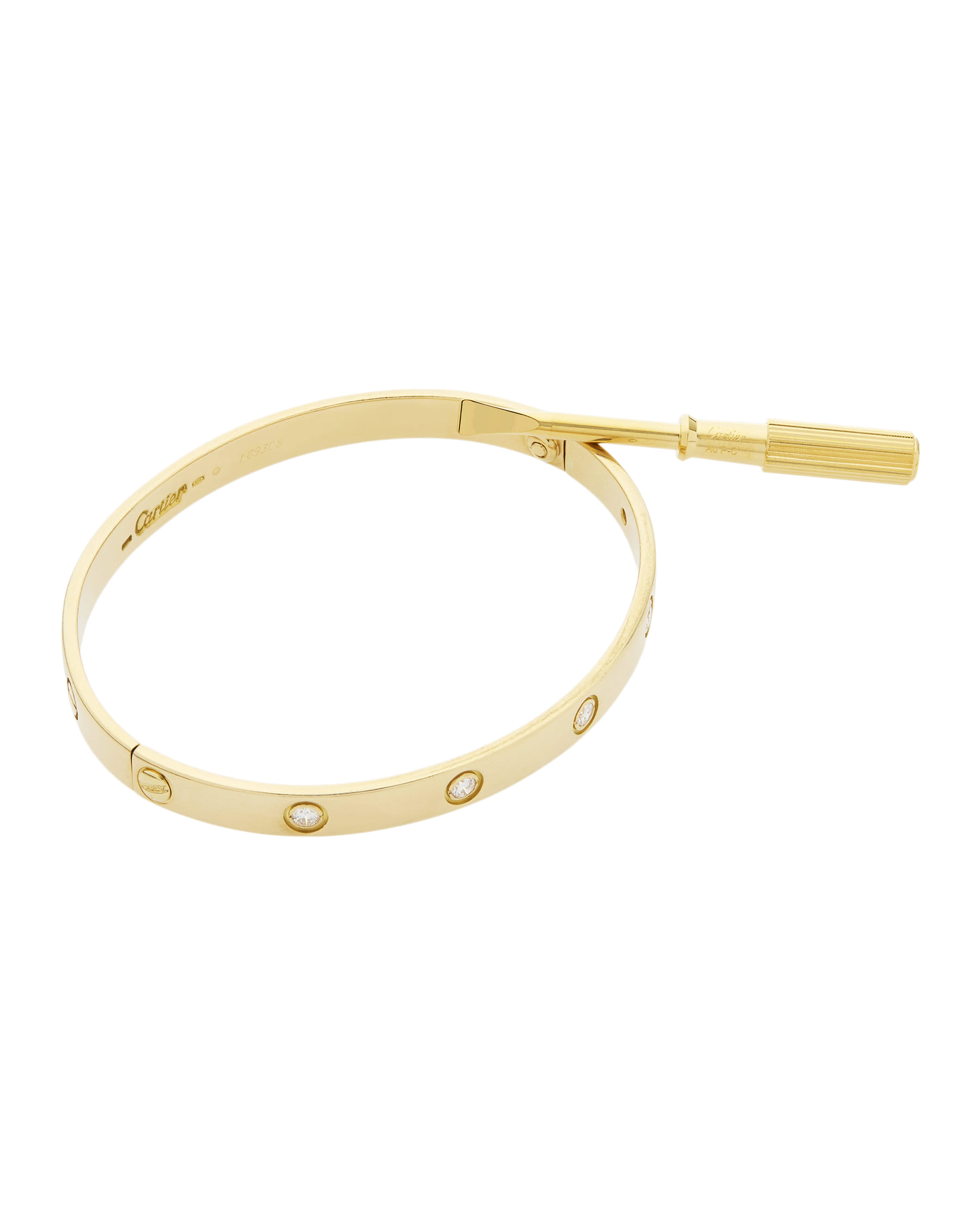 Bracciale cartier love in oro giallo e diamanti-2