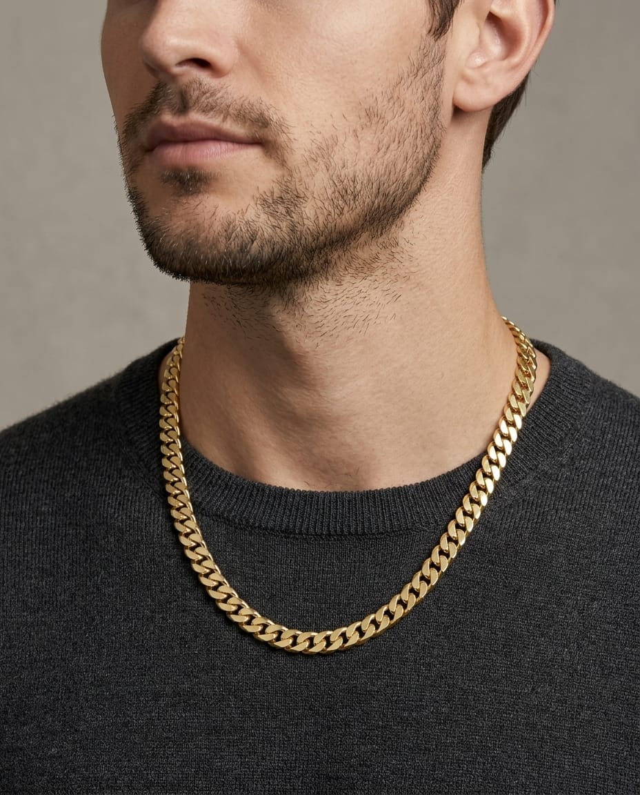 Collana maglia groumette in oro giallo 18 kt-3
