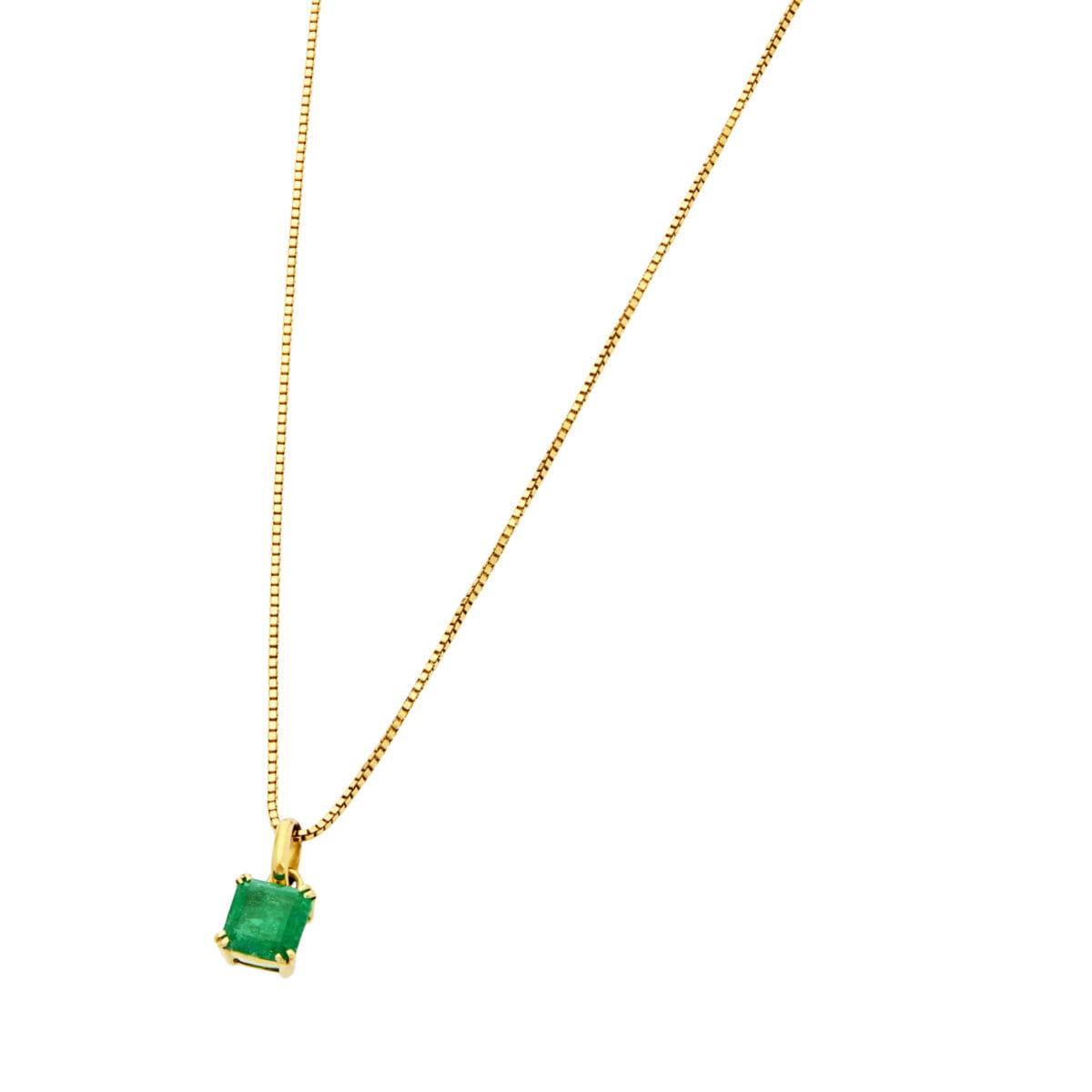 Catenina veneziana in oro giallo con ciondolo smeraldo-1