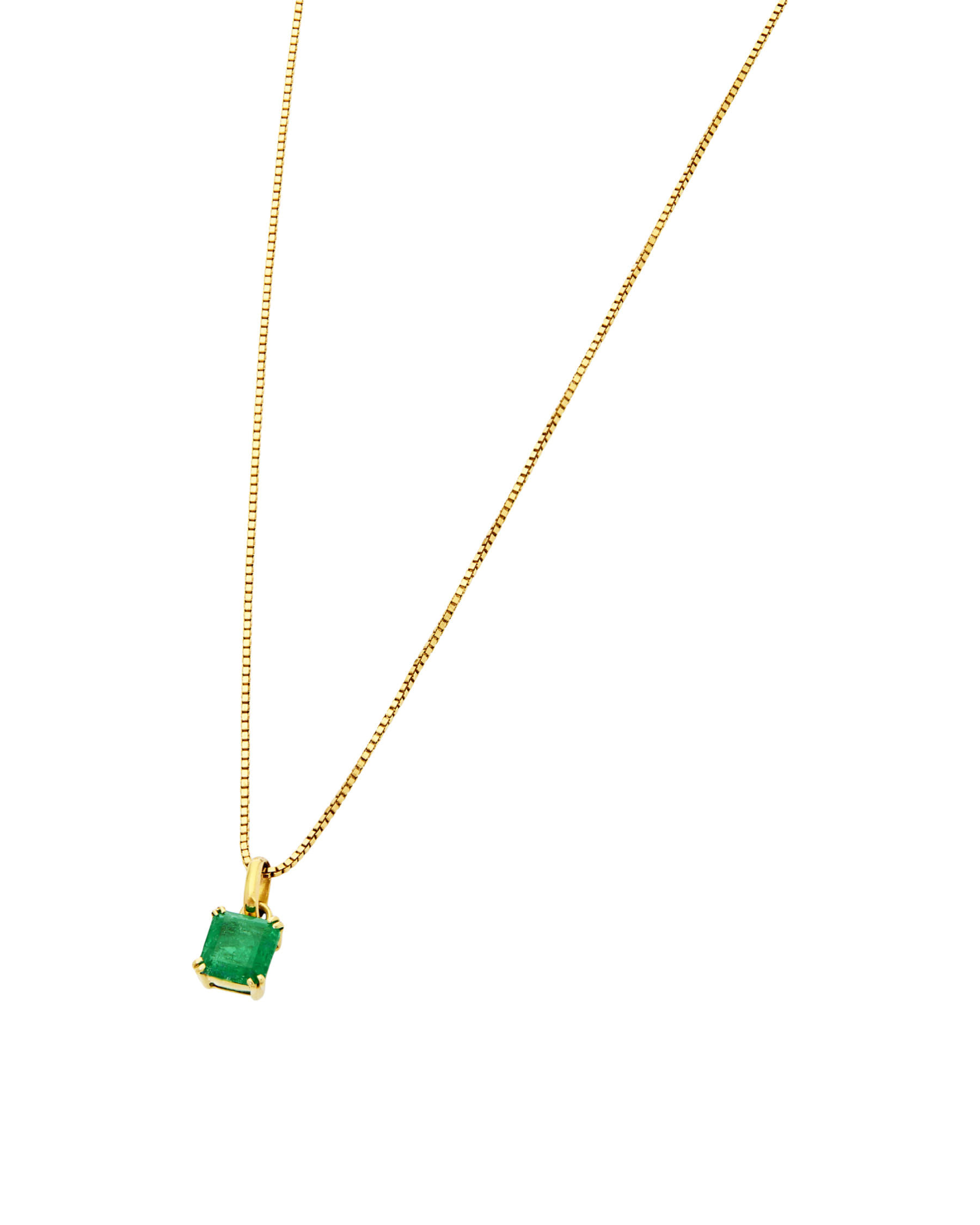 Catenina veneziana in oro giallo con ciondolo smeraldo-1