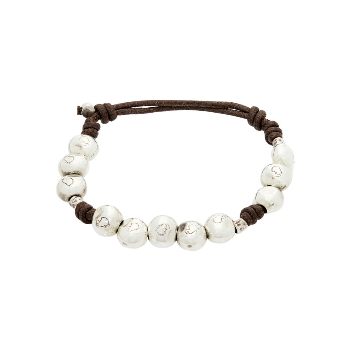 Bracciale dodo con pepite e granelli in argento-1