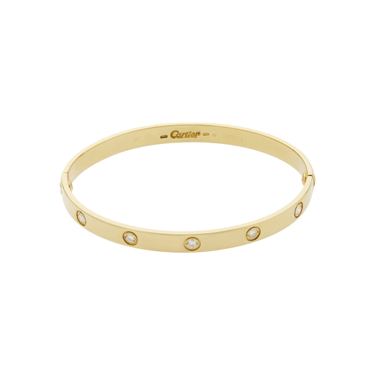 Bracciale cartier love in oro giallo e diamanti-1
