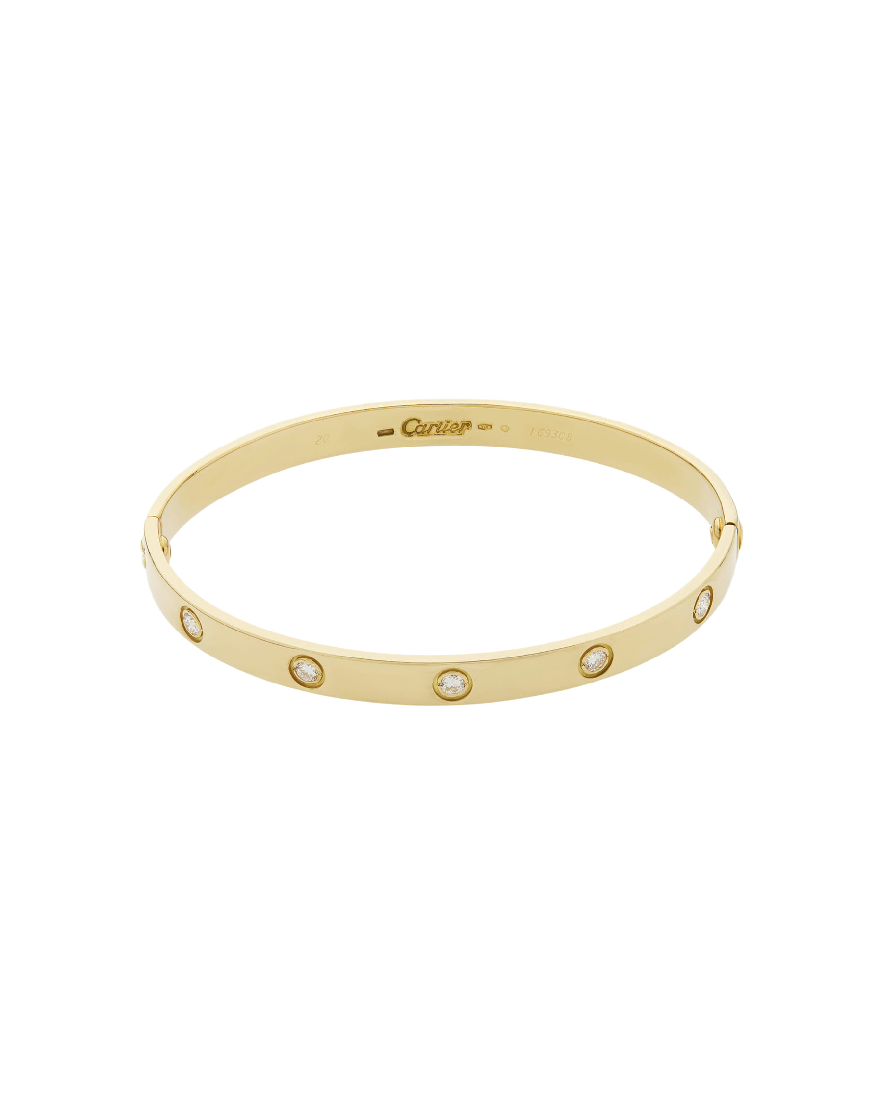Bracciale cartier love in oro giallo e diamanti-1