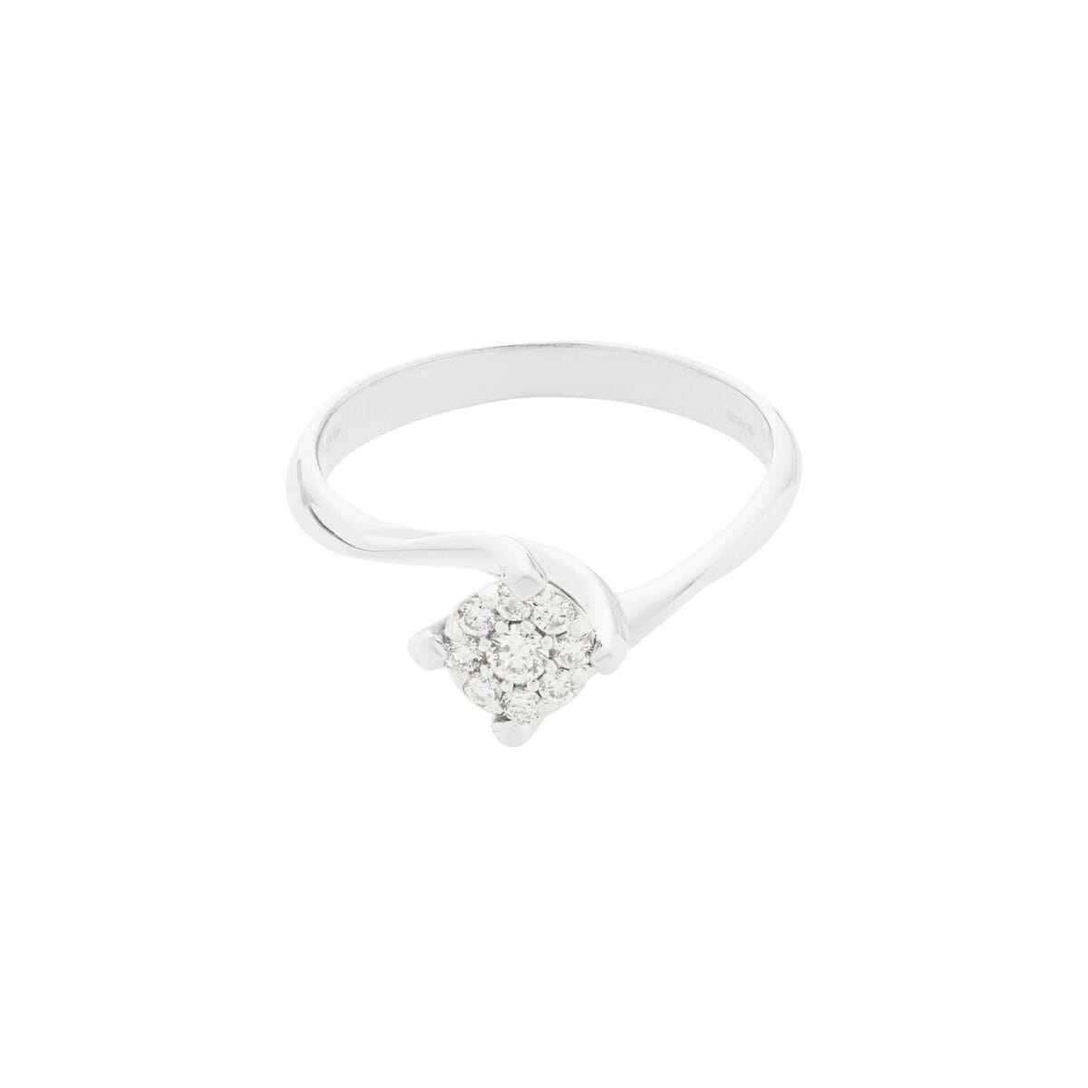 Anello solitario valentino magic fiore in oro bianco e diamanti-1