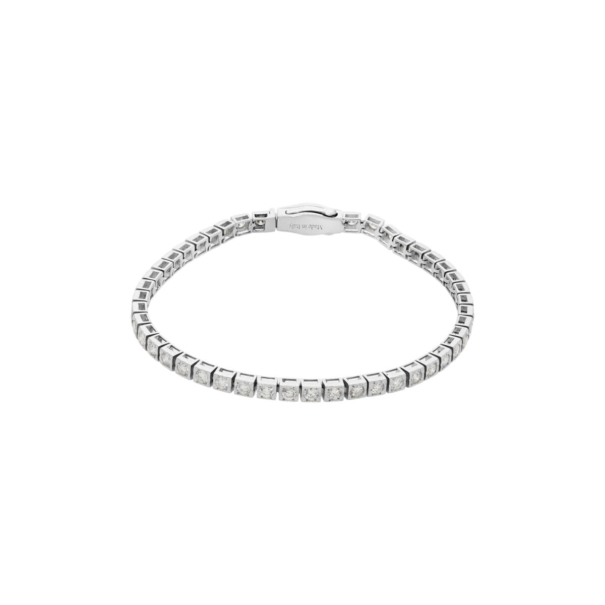 Bracciale tennis recarlo illusion in oro bianco e diamanti-1