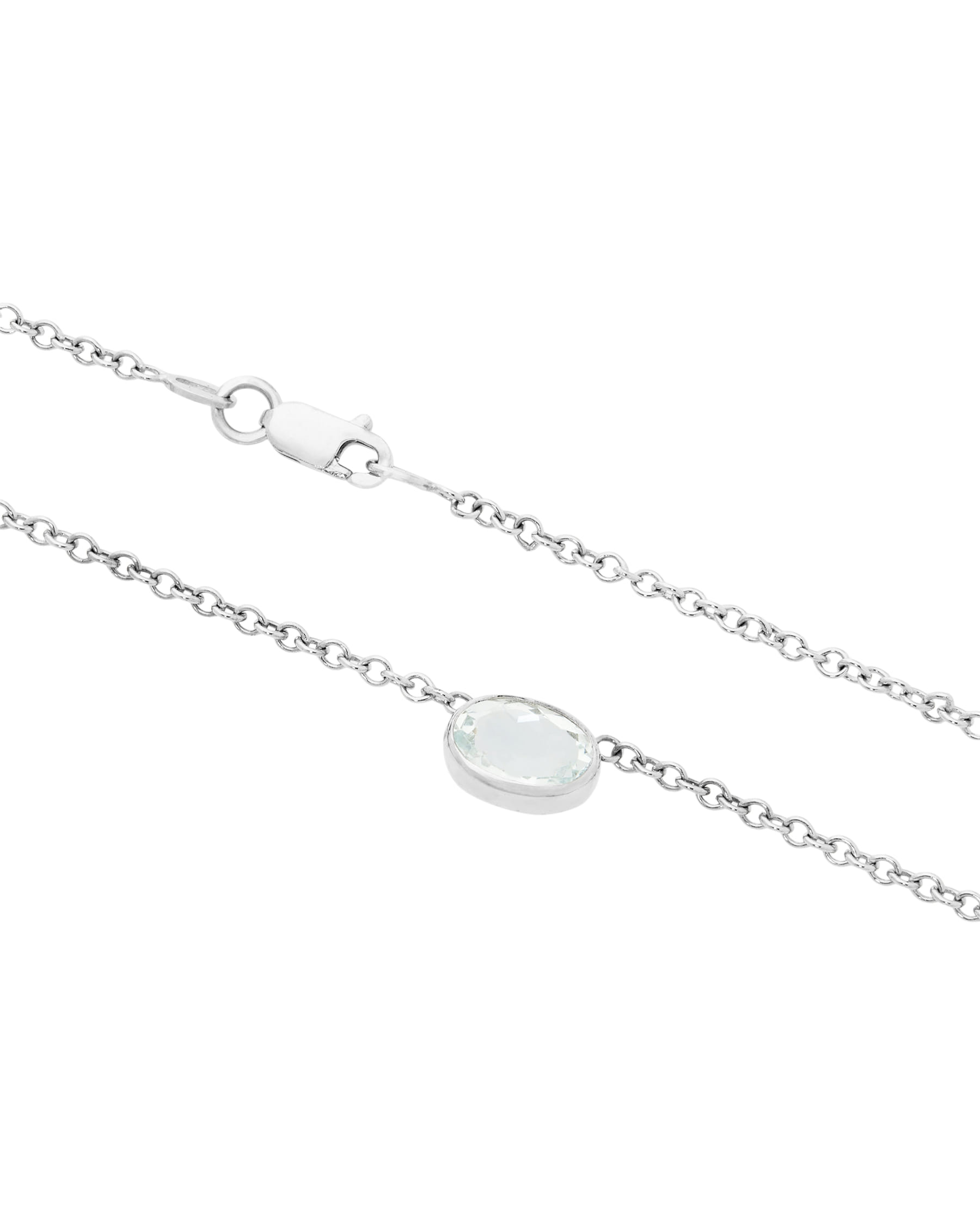 Collana in oro bianco con acquamarina east west-2