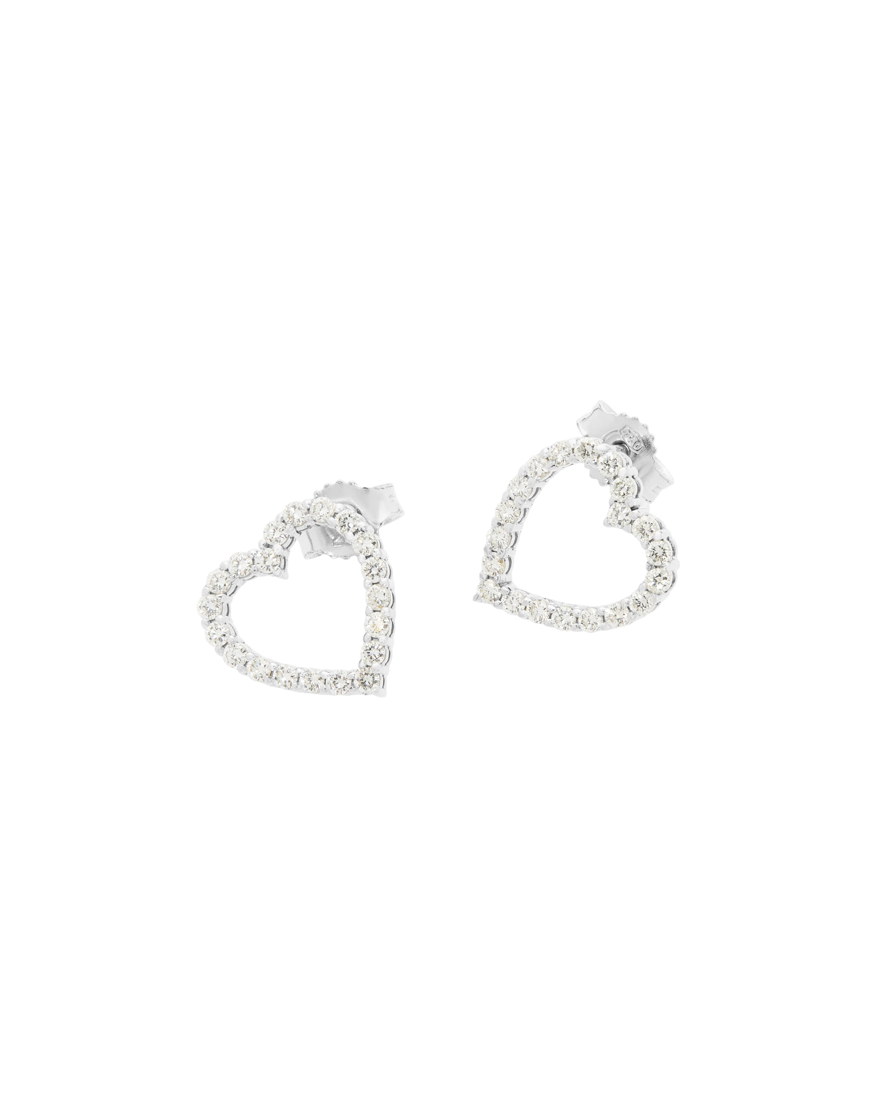 Orecchini gucci cuore in oro bianco e diamanti-2