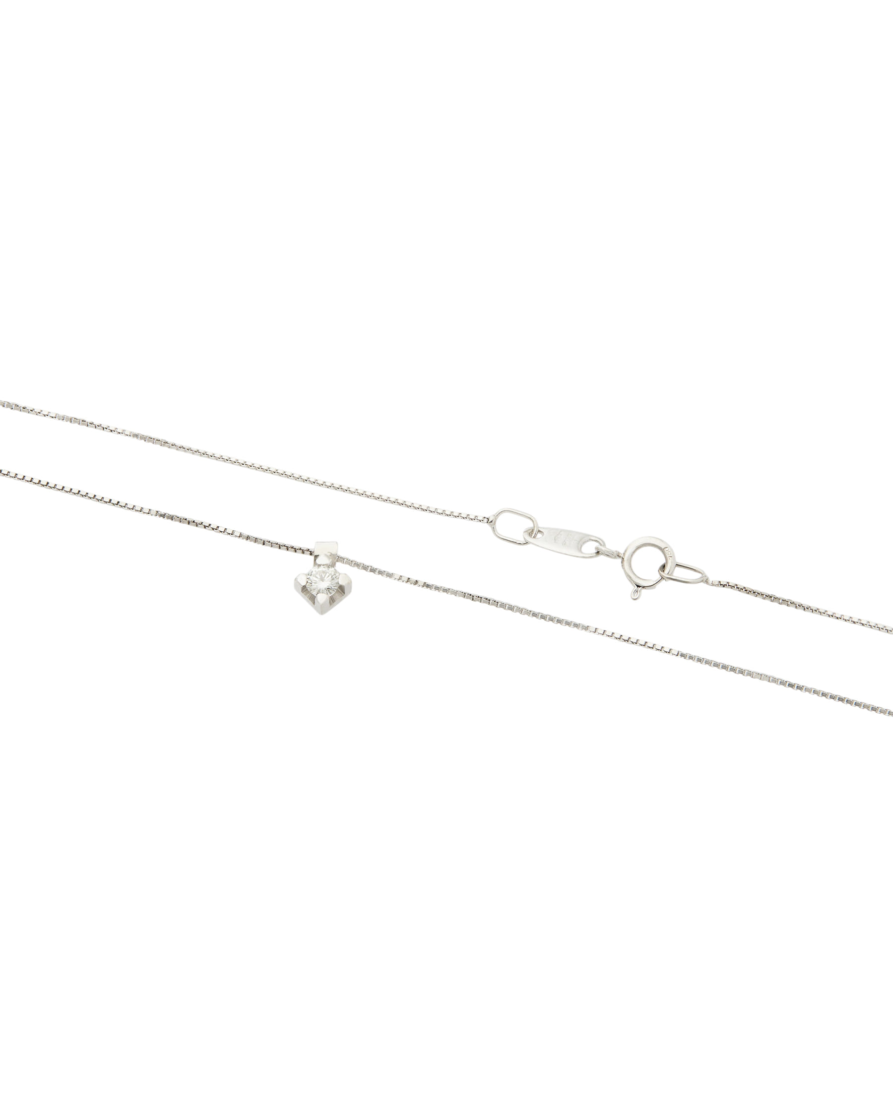 Catenina punto luce in oro bianco con diamante 0.08 ct-2