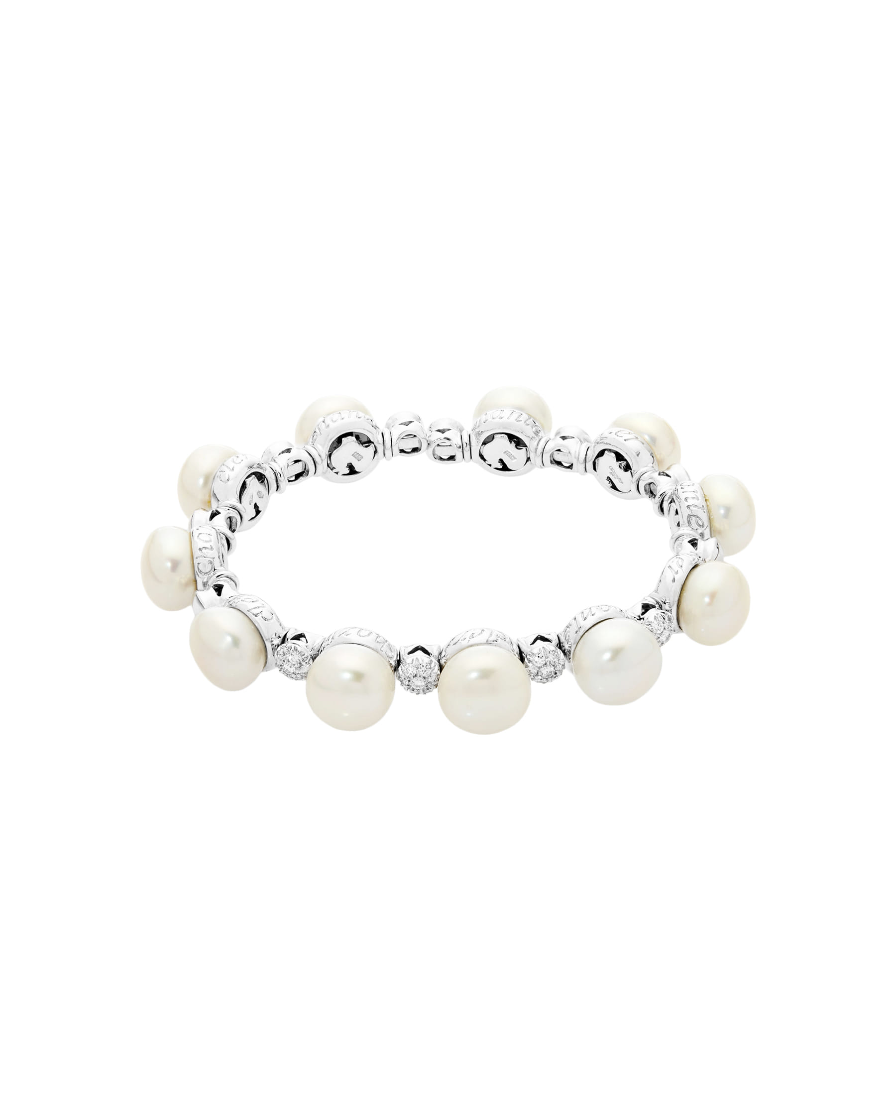 Bracciale chantecler bon bon oro bianco perle e diamanti-1