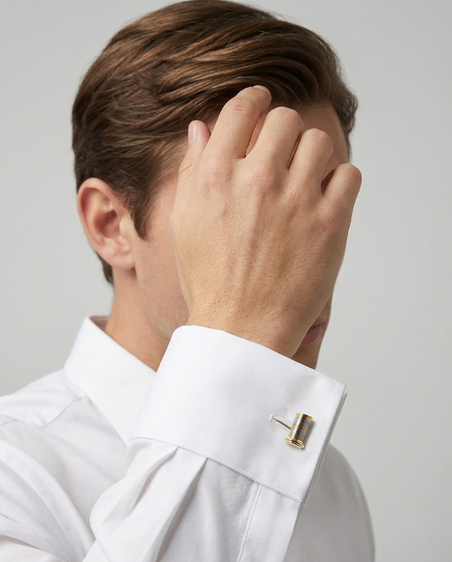 Gemelli cartier oro giallo e acciaio-4