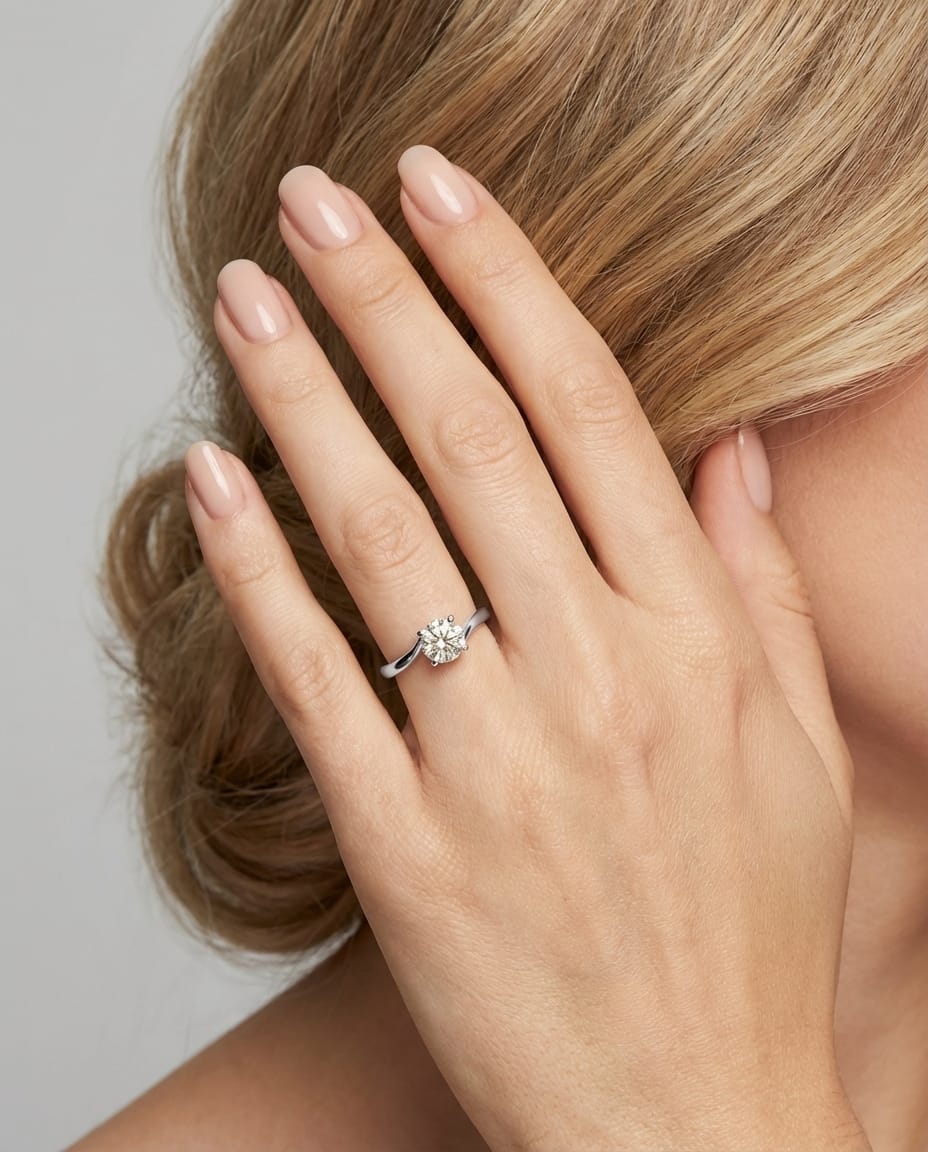 Anello solitario valentino in oro bianco con diamante 1,07 ct-4