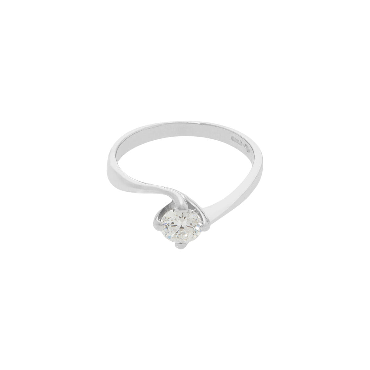 Anello solitario valentino in oro bianco e diamante 0,50 ct-1