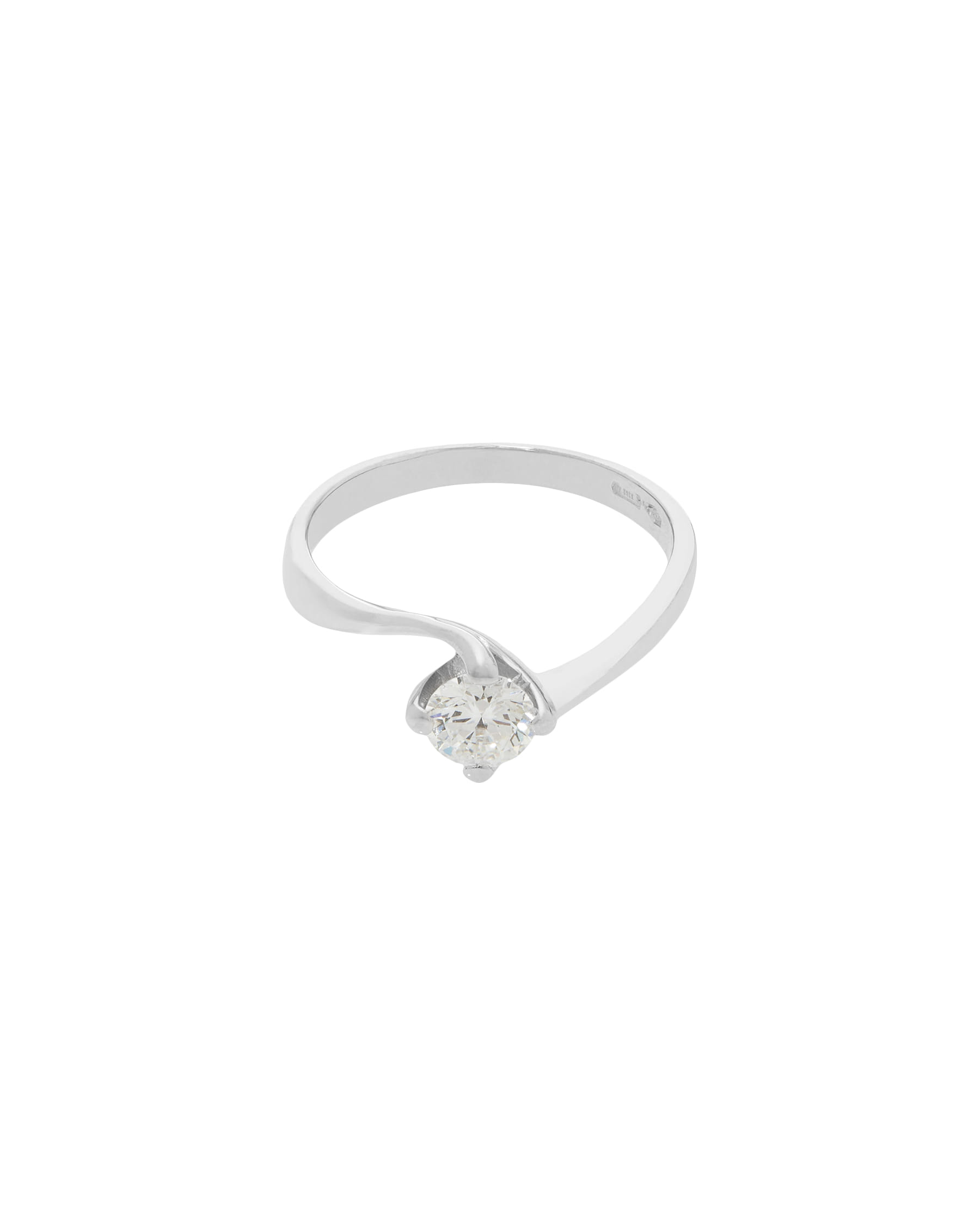 Anello solitario valentino in oro bianco e diamante 0,50 ct-1