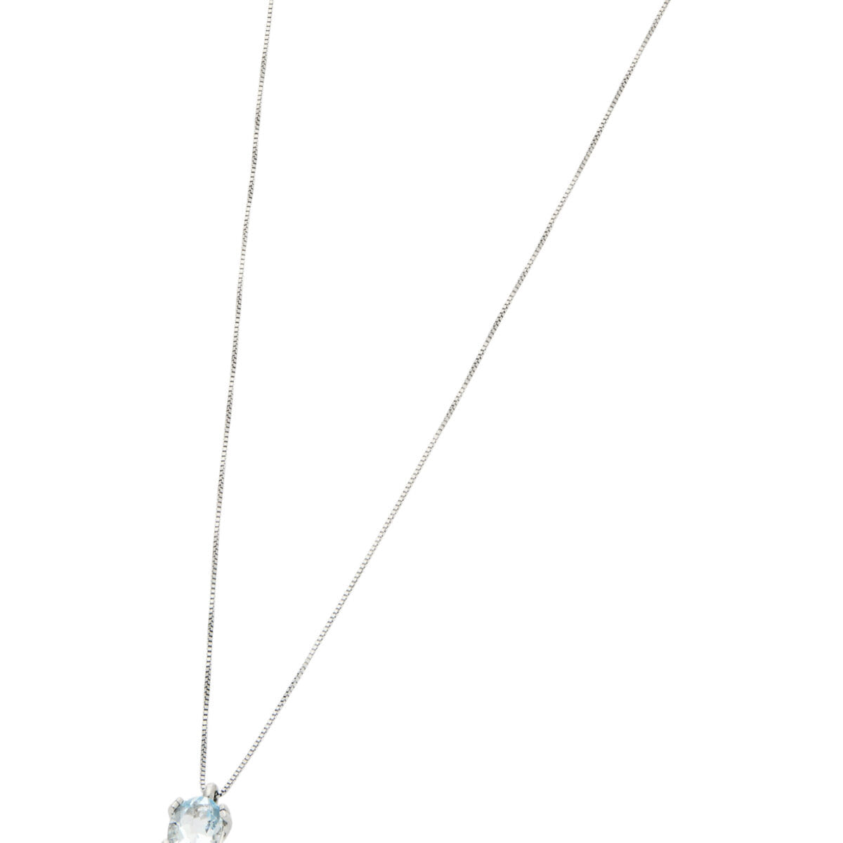 Catenina veneziana con ciondolo acquamarina ovale-1