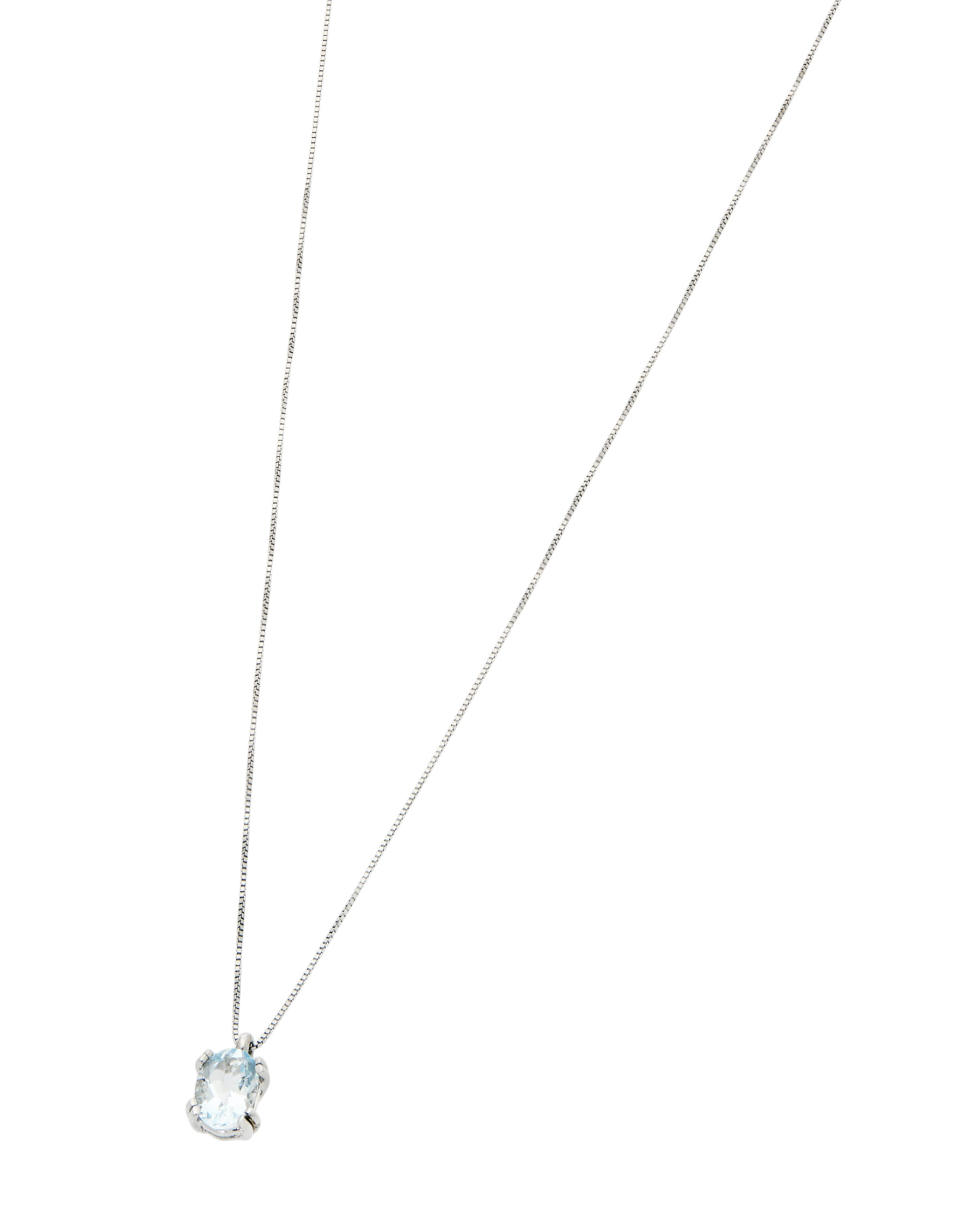 Catenina veneziana con ciondolo acquamarina ovale-1