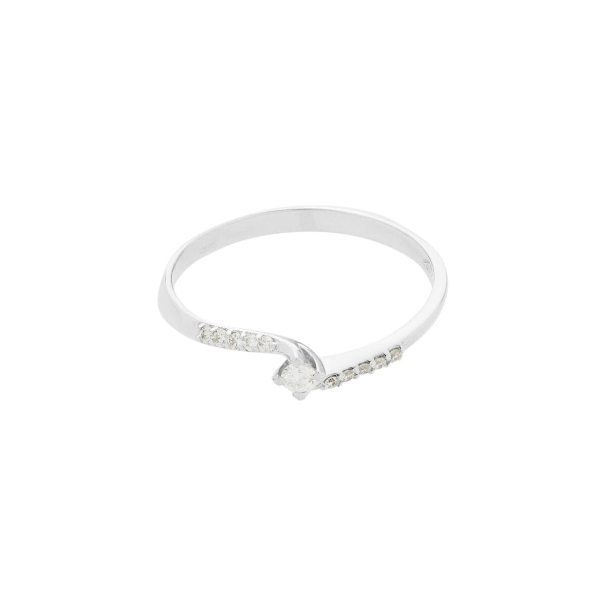 Anello solitario valentino con diamanti laterali e diamante centrale da 0,07 ct-1